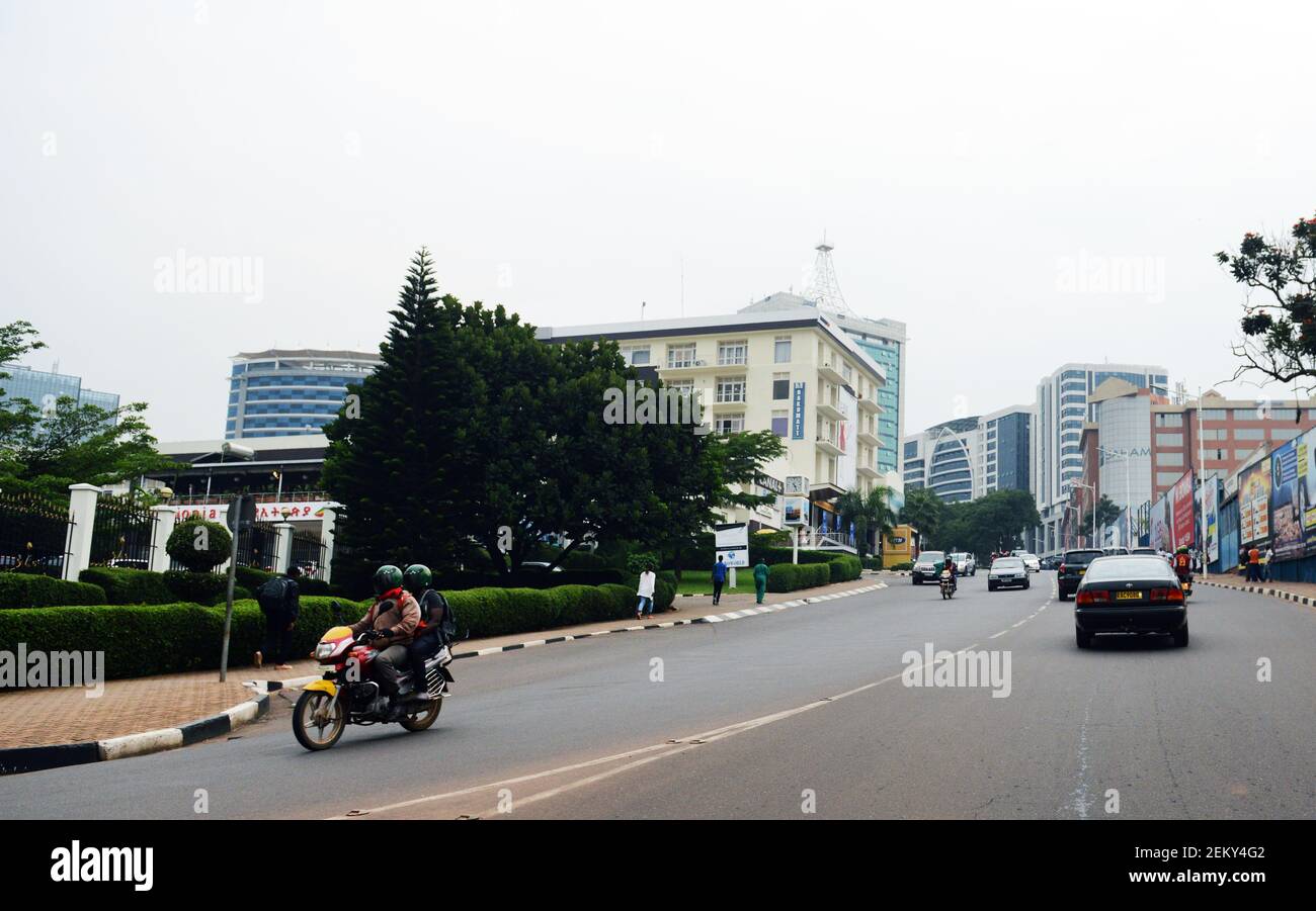Nuovi edifici moderni nel centro di Kigali. Foto Stock