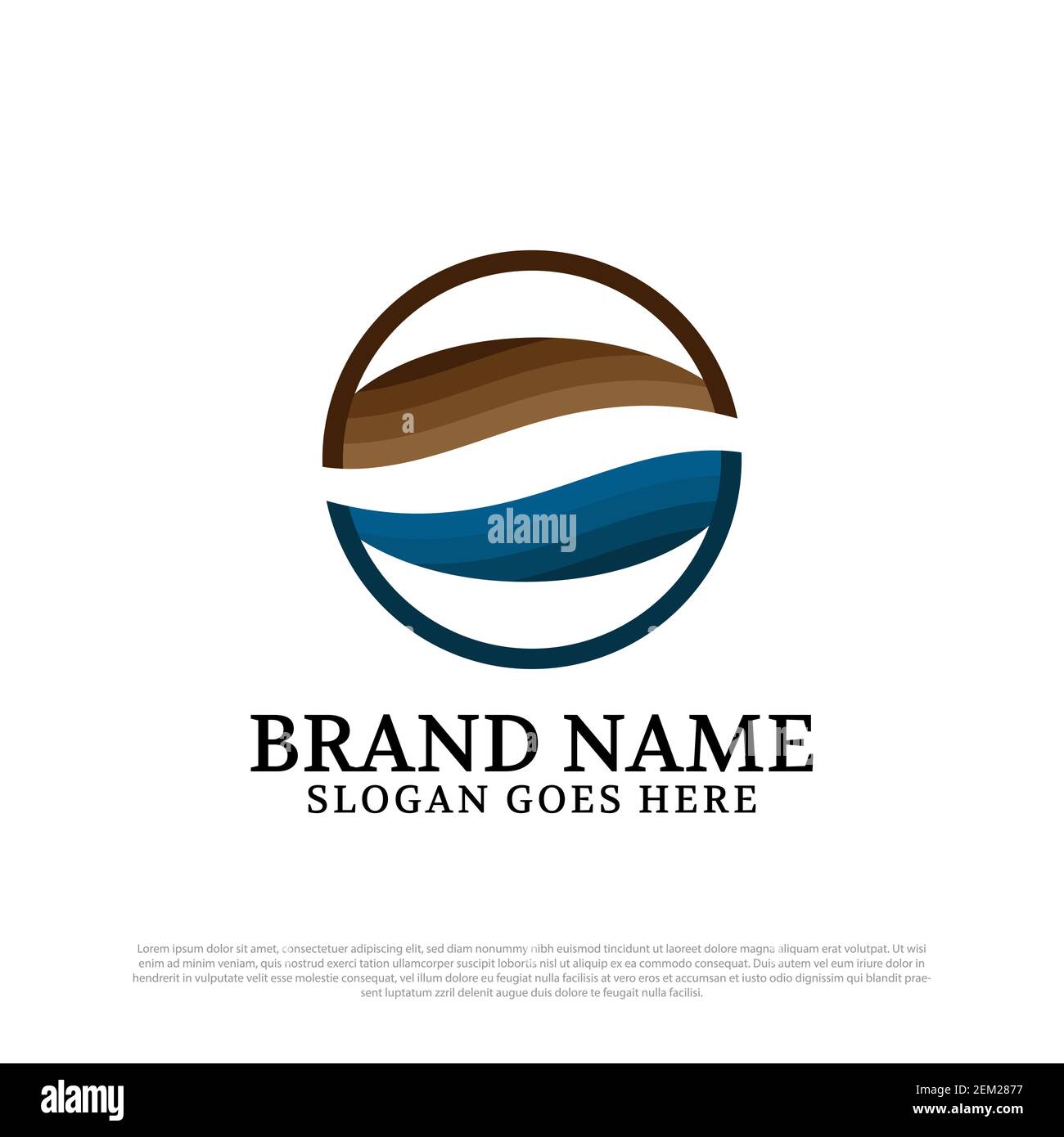 Modello di design moderno con logo Coffee Store in cerchio, icona astratta per il logo del caffè in grani premium Illustrazione Vettoriale