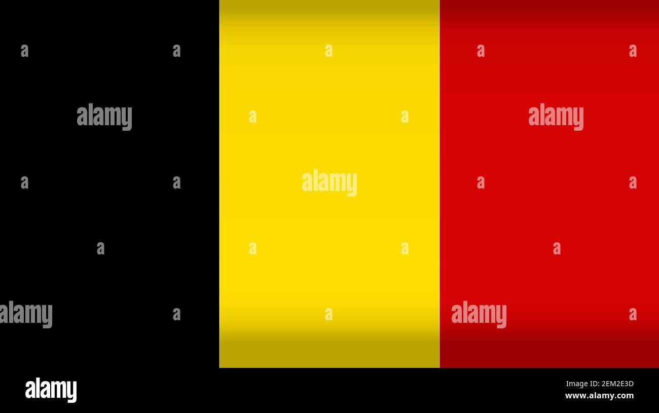 Bandiera vettoriale del Belgio. Simbolo di colore isolato su sfondo bianco. Immagine della bandiera del Belgio. Illustrazione Vettoriale