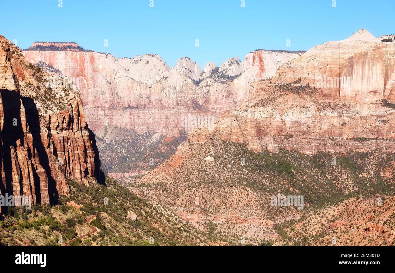 Zion National Park, scenario montano, Utah, Stati Uniti. Foto Stock