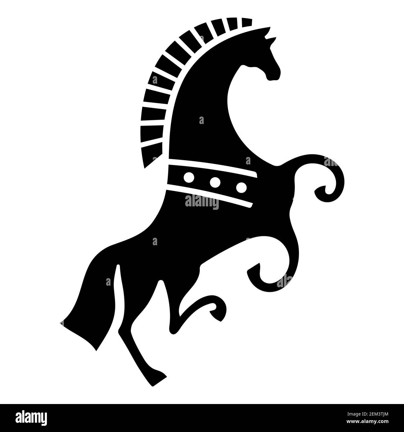 Cavallo dipinto in stile Celtico scandinavo decorativo Illustrazione Vettoriale