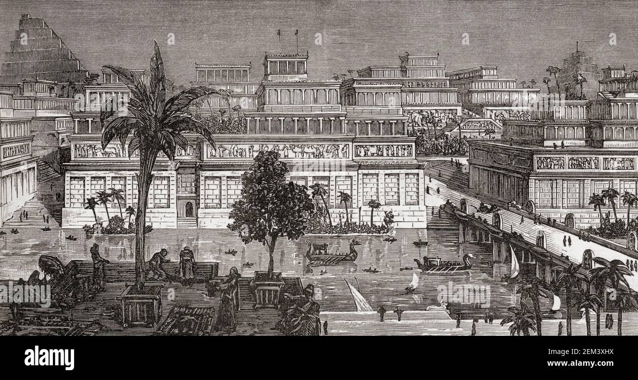 Antica Babilonia. Dalla storia universale di Cassell, pubblicata nel 1888. Foto Stock
