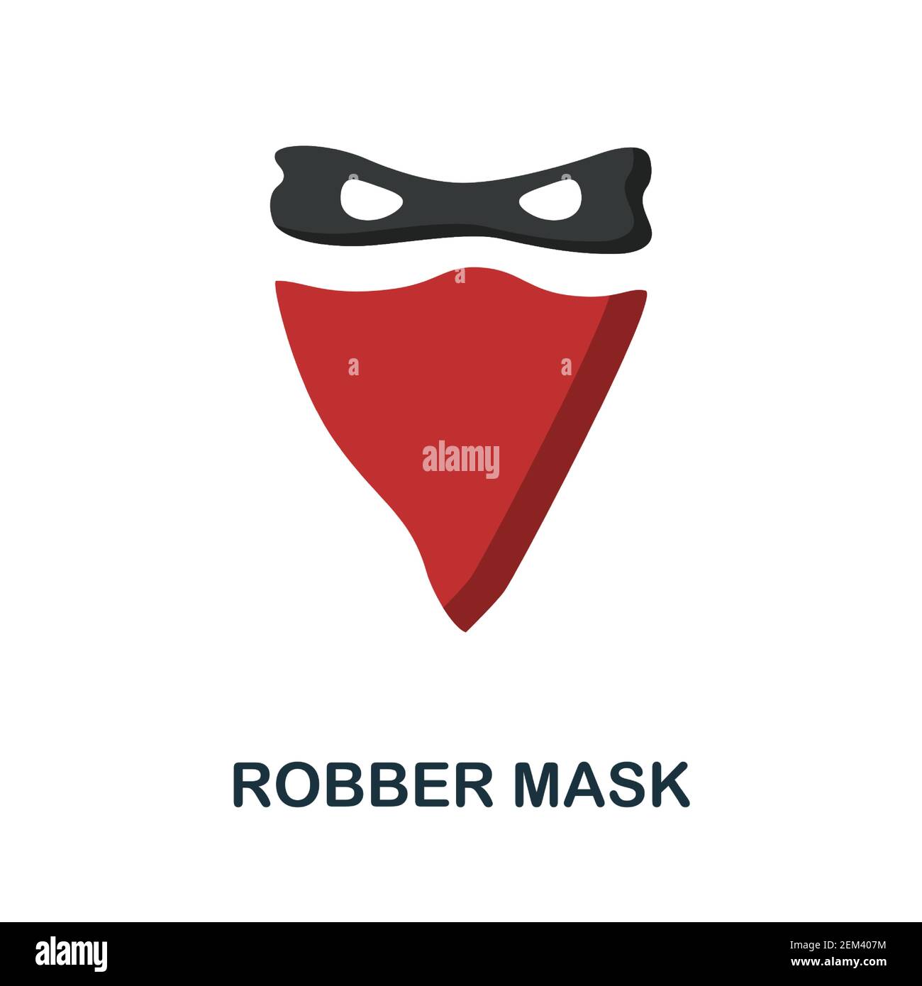 Icona piatta maschera di Robber. Colore elemento semplice da collezione wild West. Icona Creative Robber Mask per web design, modelli, infografiche e altro ancora Illustrazione Vettoriale