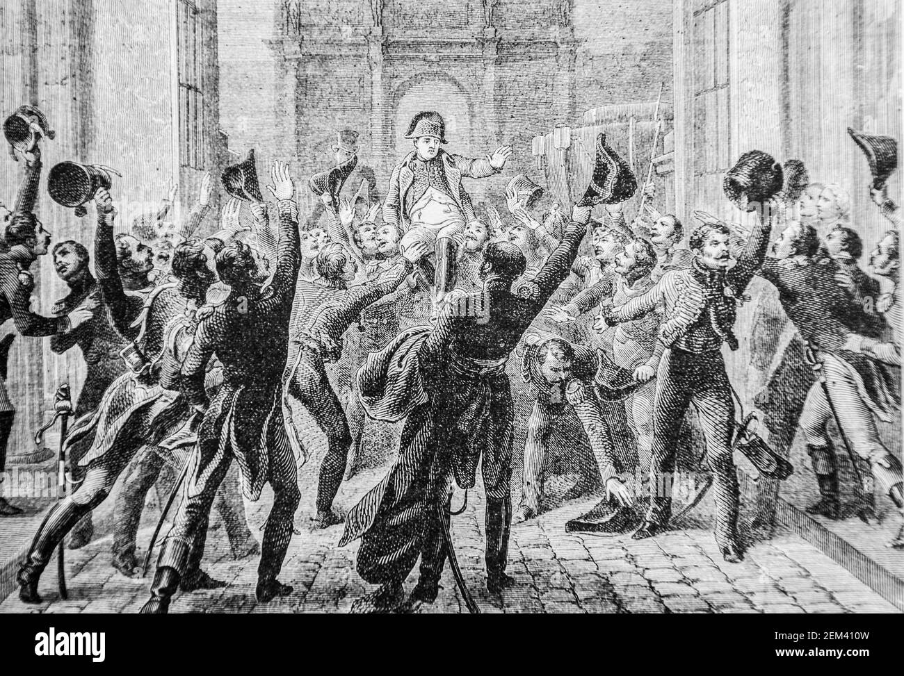 rentrée de napoleon aux tuileries le 20 mars 1815, 1804-1832 histoire de france par henri martin ,editeur furne 1880 Foto Stock