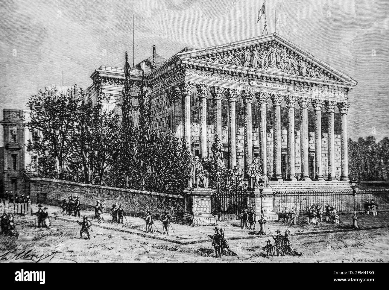 palais bourbon, 1804-1832 histoire de france par henri martin, editeur furne 1880 Foto Stock