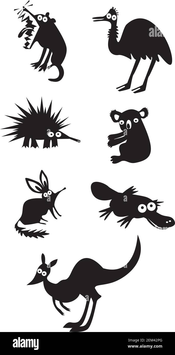 Set di divertenti animali australiani Illustrazione Vettoriale