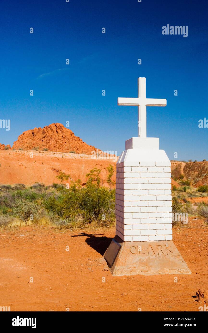 Oggetto contrassegnato per la rimozione definitiva di una tomba, Las Vegas, Nevada, STATI UNITI D'AMERICA Foto Stock