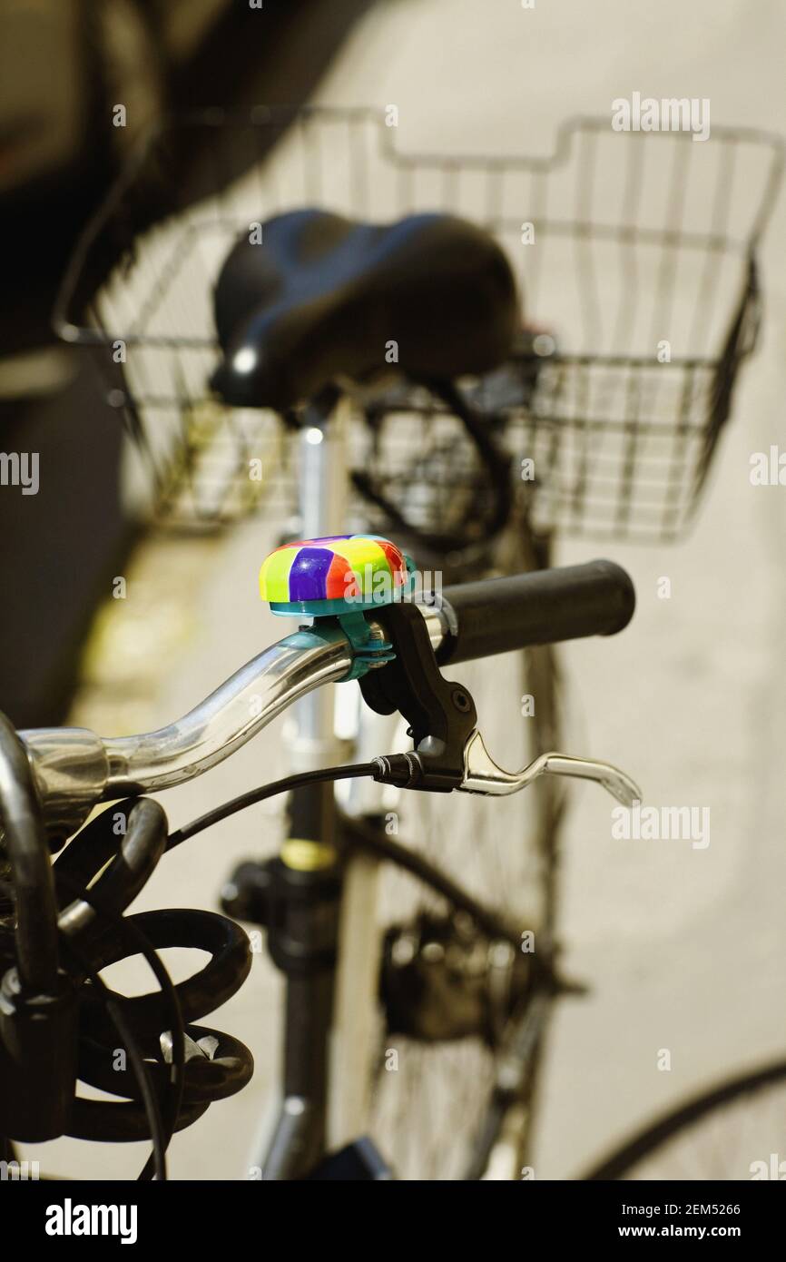 Vista ad alto angolo di una bicicletta Foto Stock