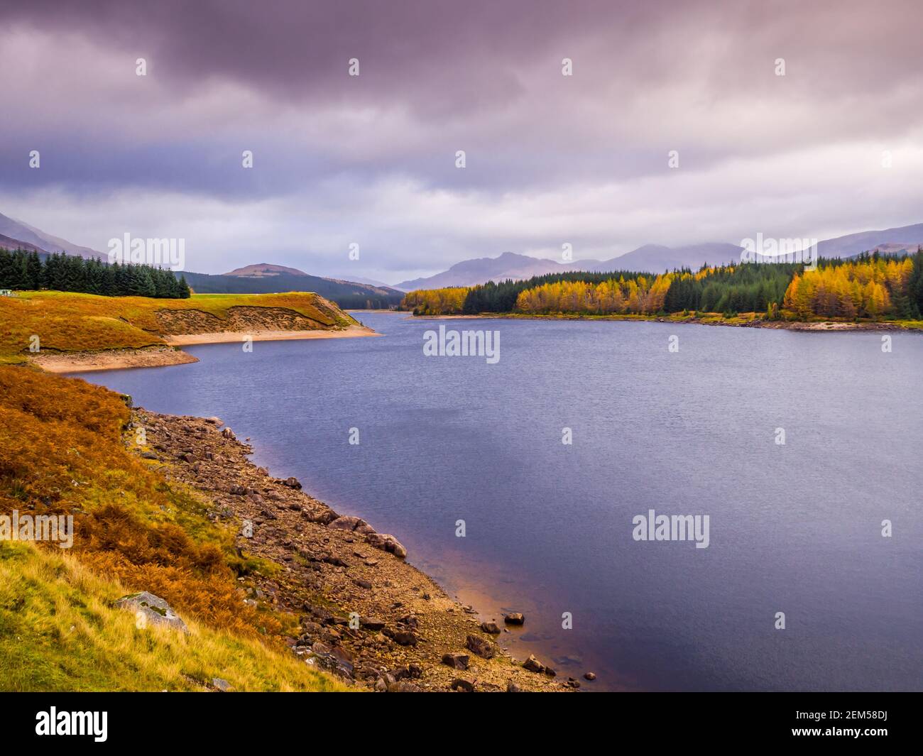 Loch Laggan è un lago d'acqua dolce a Lochaber, Highland, Scozia Foto Stock