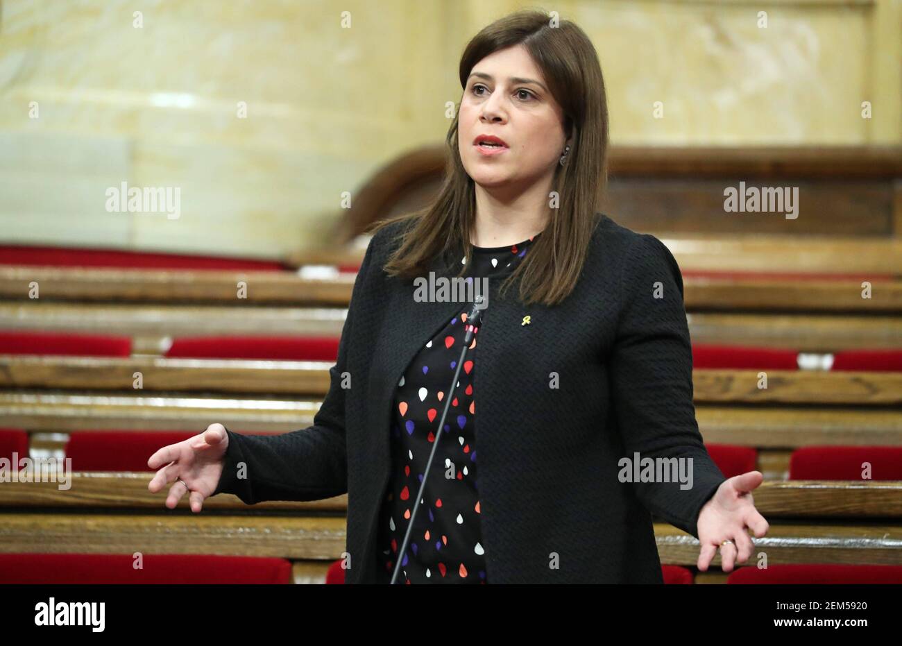 Barcellona, Spagna. 24 Feb 2021. 24 febbraio 2021, Barcellona, Catalogna, Spagna: Laura Vilchez, Terzo Segretario del Parlamento della Catalogna, durante la sessione del Consiglio permanente, tenutasi al Parlamento della Catalogna, a Barcellona. Foto: JGS/Cordon Press Credit: CORDON PRESS/Alamy Live News Foto Stock