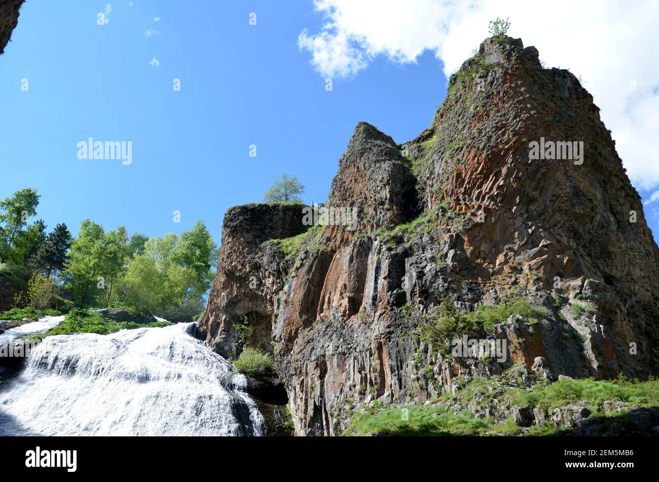 Splendida vista sulla cascata di Jermuk, Armenia Foto Stock