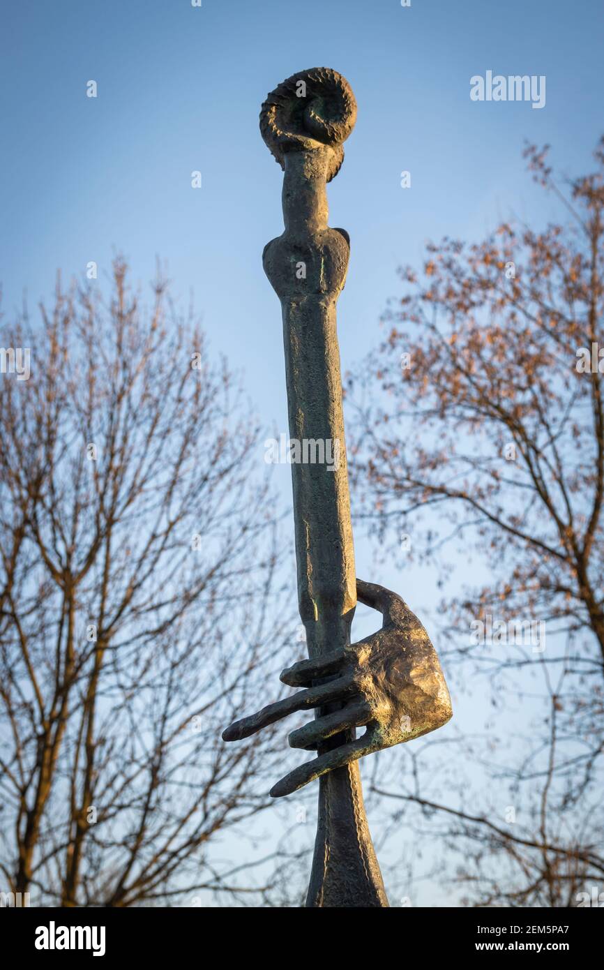Bronislaw Chromy scultura nel Parco Debnicki. Parco a Cracovia, Polonia Foto Stock