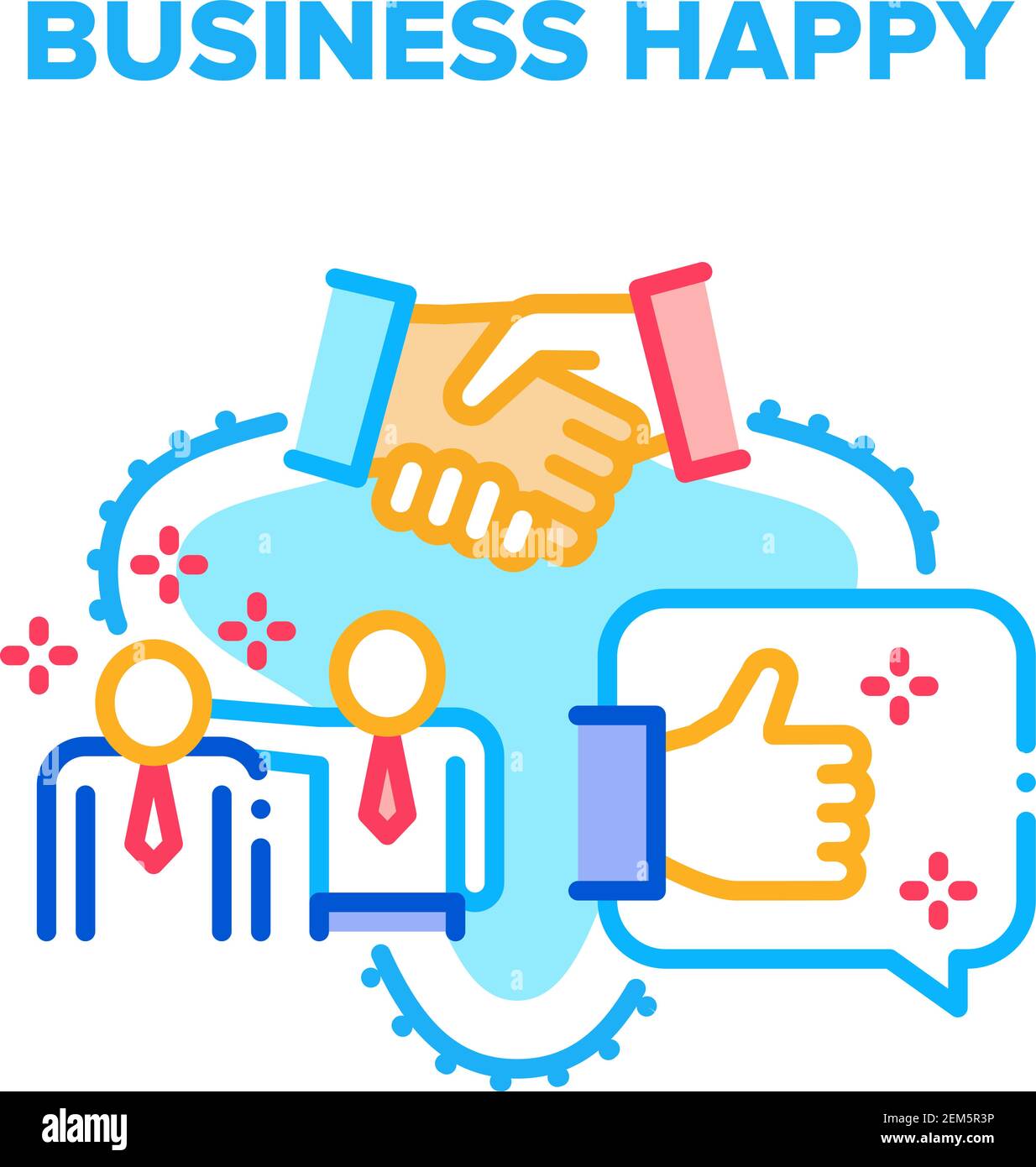 Business Happy Vector Concept Colour Illustration Illustrazione Vettoriale