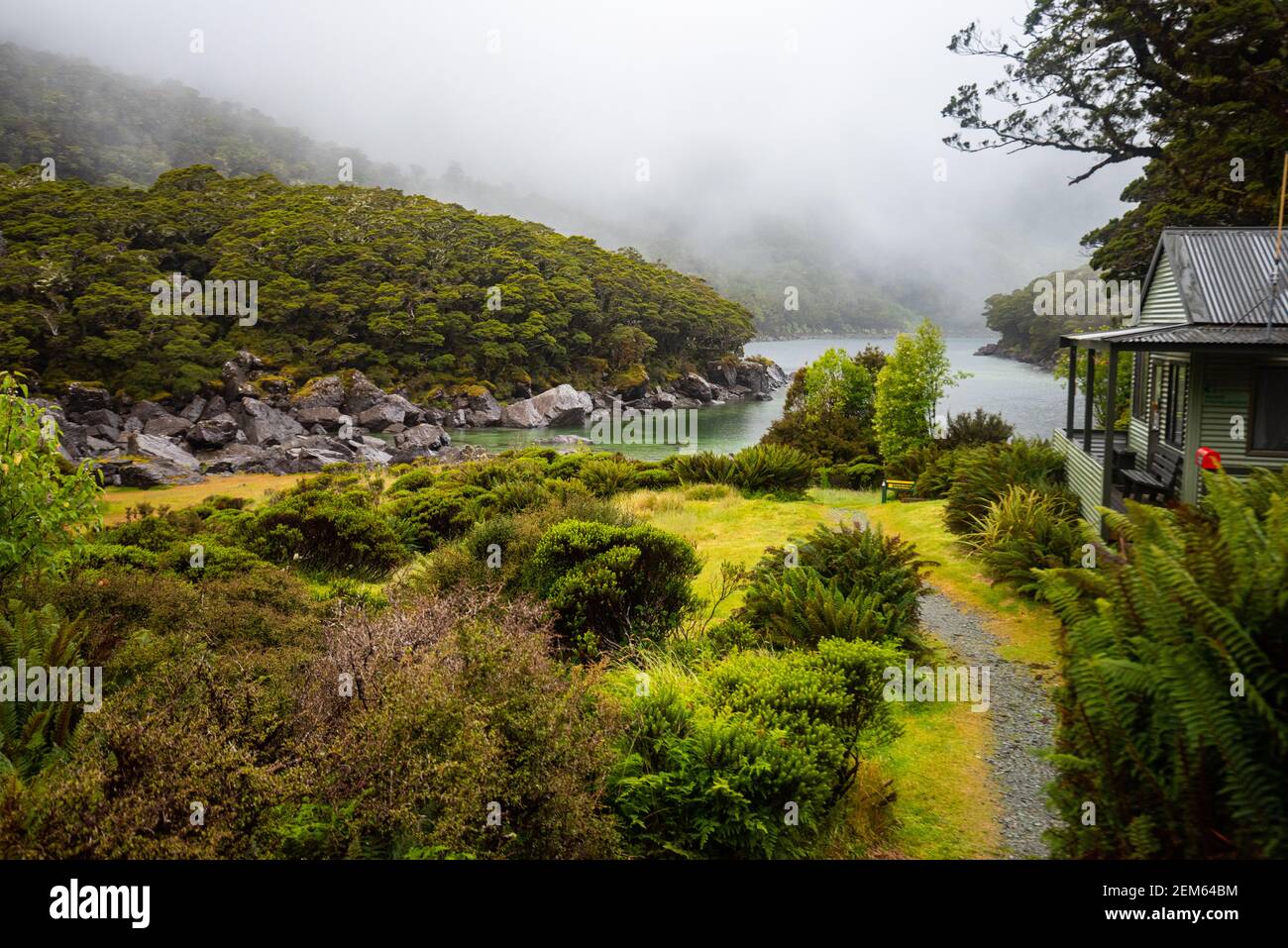 Lago Mackenzie, Routeburn Track, Nuova Zelanda Foto Stock