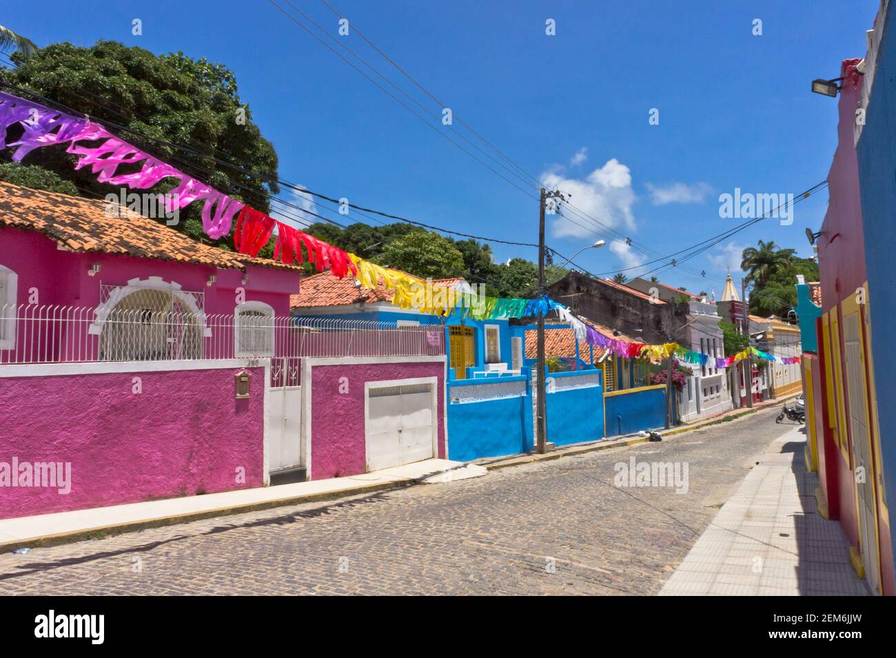 Olinda, vista sulla strada della città vecchia, Brasile, Sud America Foto Stock