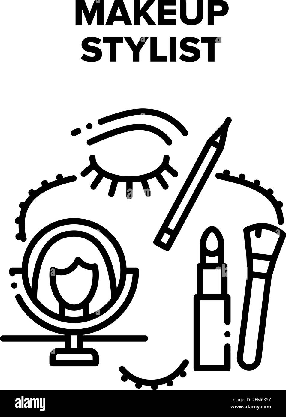 Illustrazioni di Makeup Stylist Vector Black Illustrazione Vettoriale