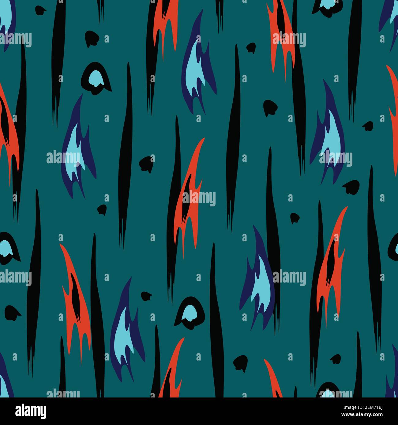 Motivo di texture vettoriale senza cuciture su sfondo turchese. Animale pelliccia astratta carta da parati design. Ideale su tessuti, tessuti, moda, decorazione domestica. Illustrazione Vettoriale