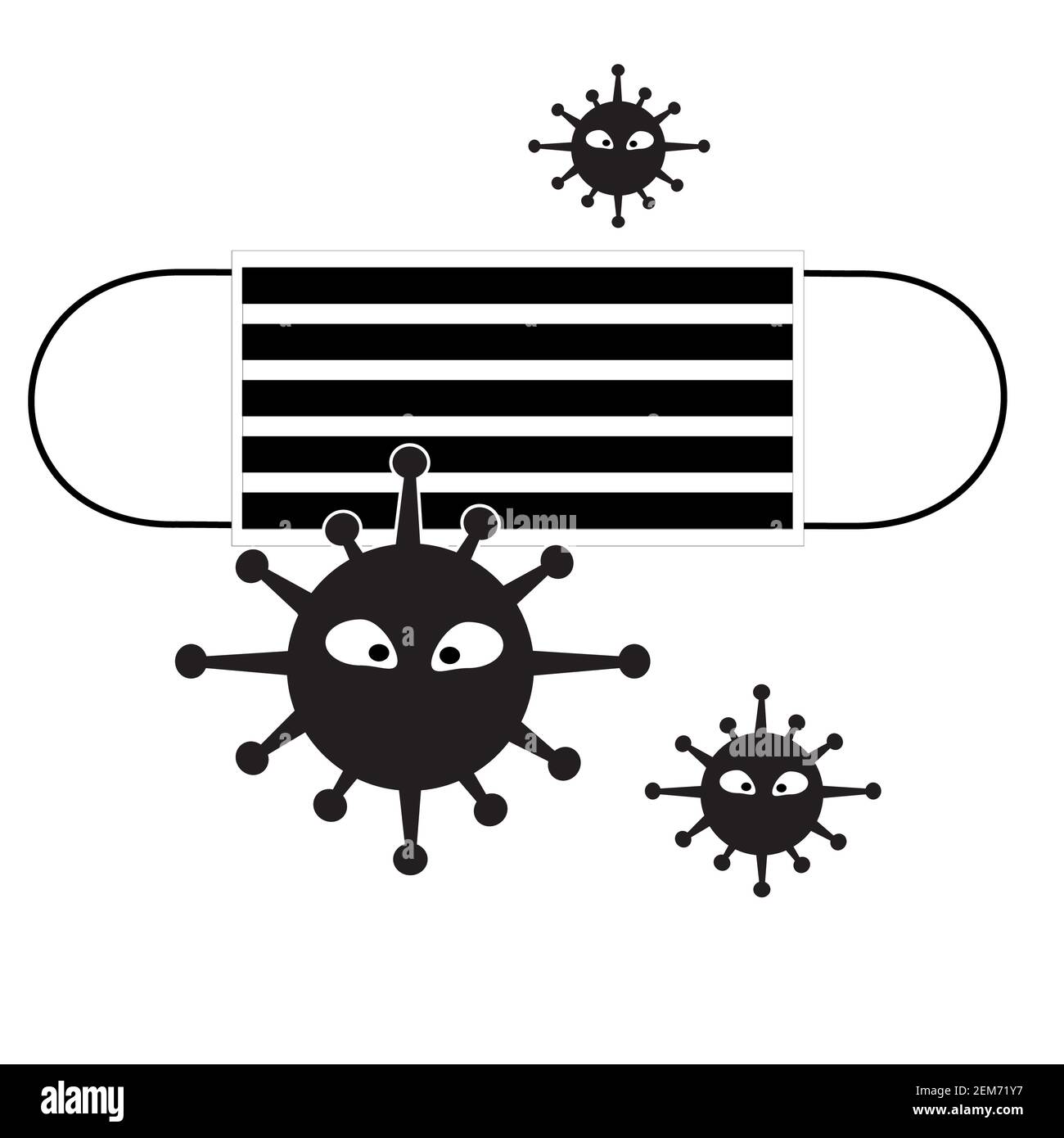 Icona maschera medica su sfondo bianco. Stile piatto. Più coronavirus icona volante per il tuo sito web design, logo, app, UI. Mezzi di protezione aga Foto Stock