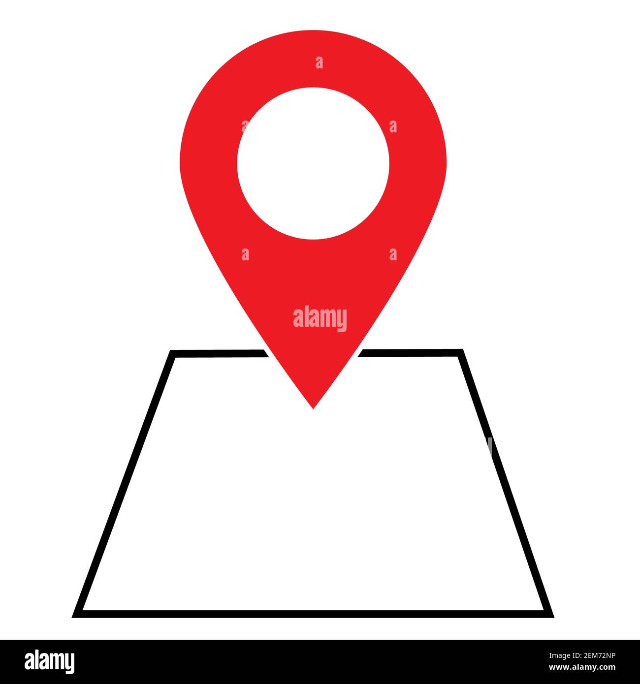 fissa l'icona della mappa su sfondo bianco. stile piatto. icona mappa per il design del tuo sito web, logo, app, puntatore rosso sulla mappa. navigazione gps Foto Stock