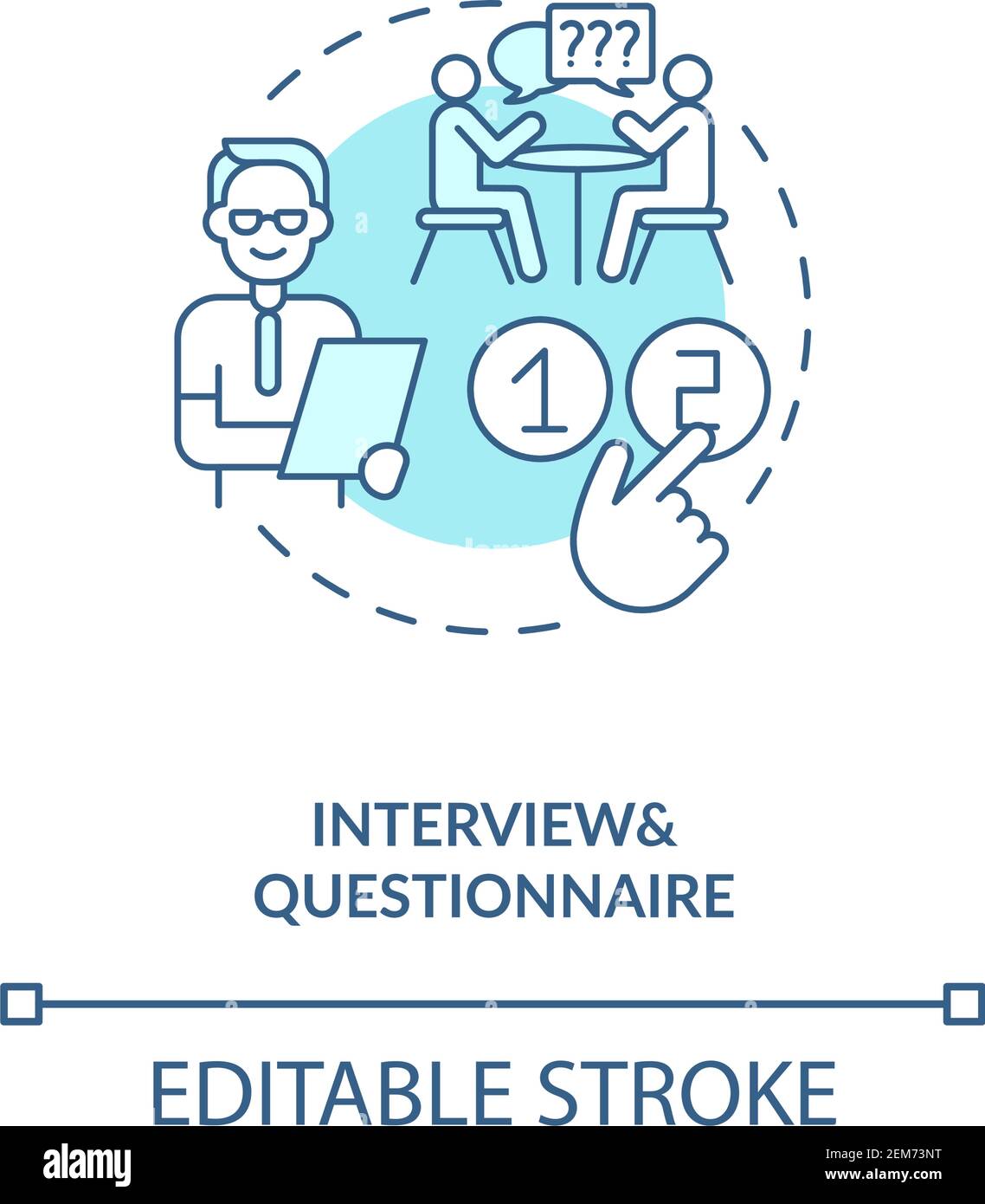 Metodo di ricerca qualitativa concetto icona Illustrazione Vettoriale