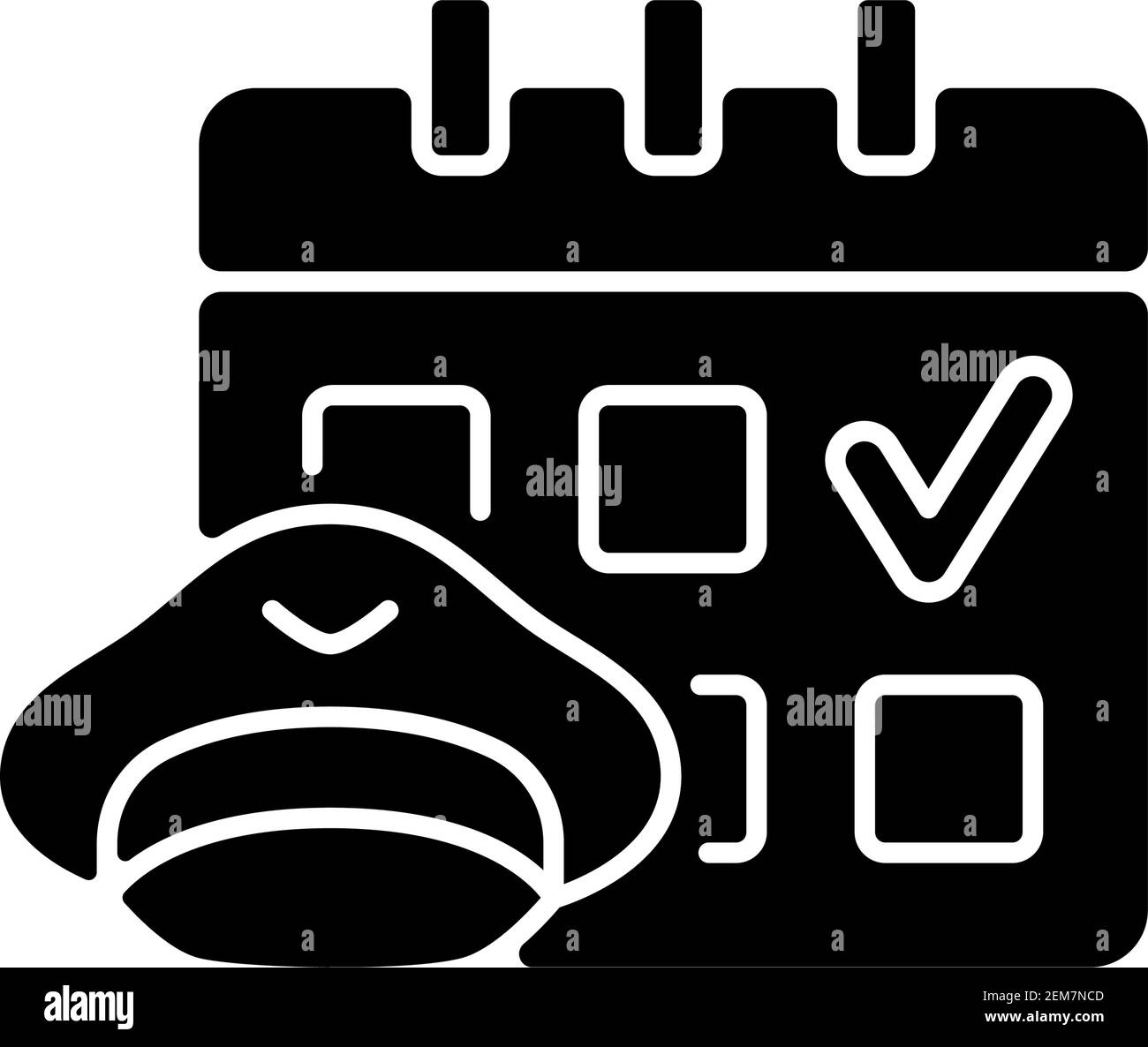 Crew schedulazione glifo nero icona Illustrazione Vettoriale