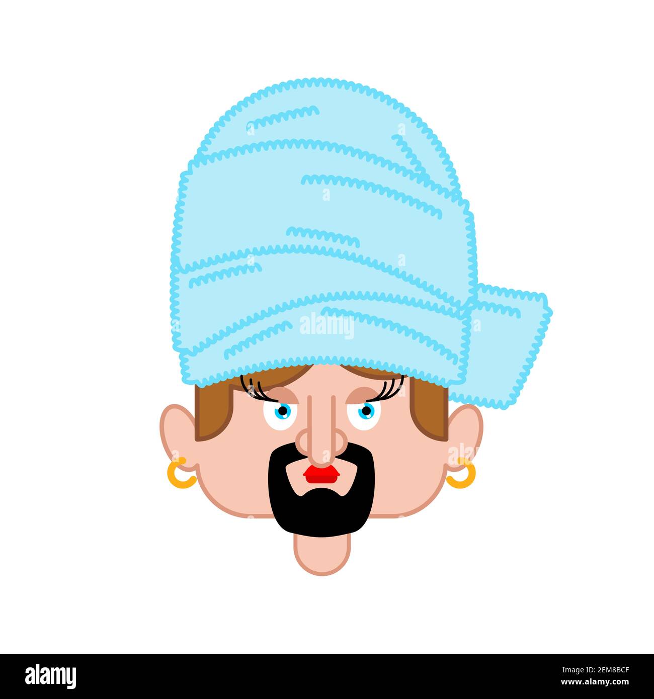 Ragazzo gay con asciugamano sulla testa. Illustrazione vettoriale Illustrazione Vettoriale