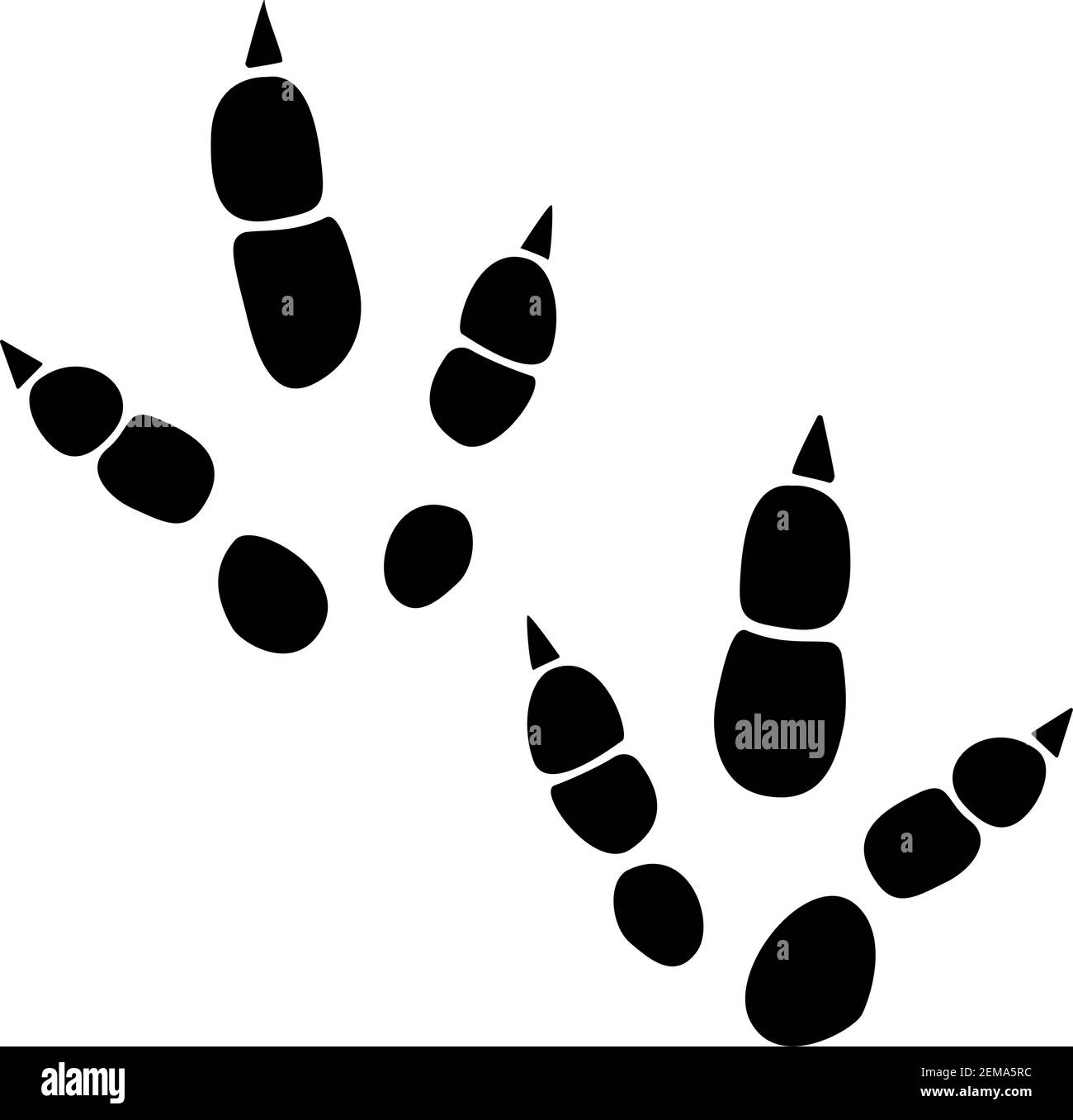 L'impronta dei dinosauri traccia l'illustrazione vettoriale. Sfondo con zampa, artiglio predatore. Illustrazione dell'impronta dei dinosauri perfetta per tessuti, rivestimenti, carta da parati e design Illustrazione Vettoriale