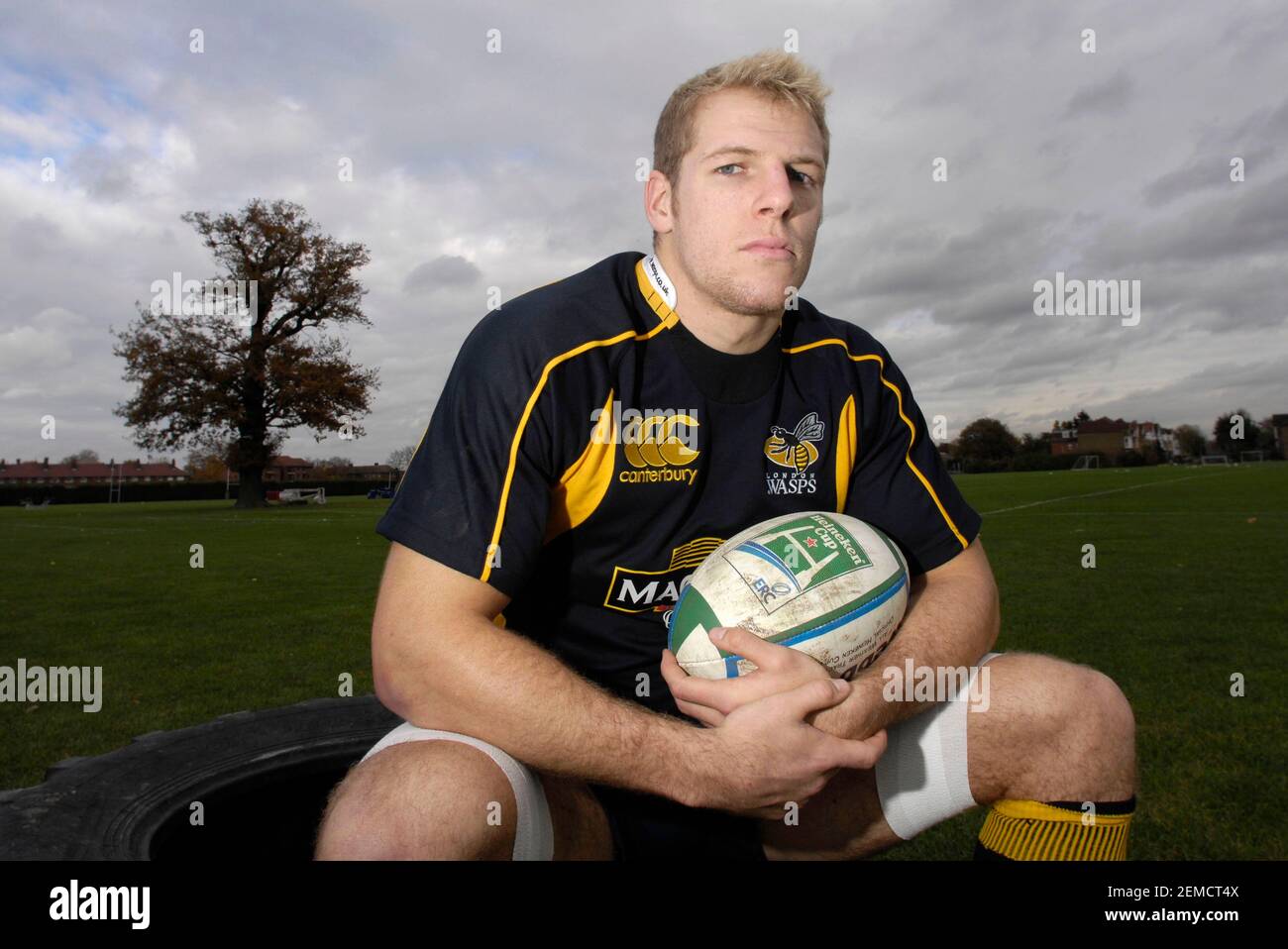 JAMES HASKELL DEL WASPS RUGBY CLUB. 11/08/2007. IMMAGINE DAVID ASHDOWN Foto Stock