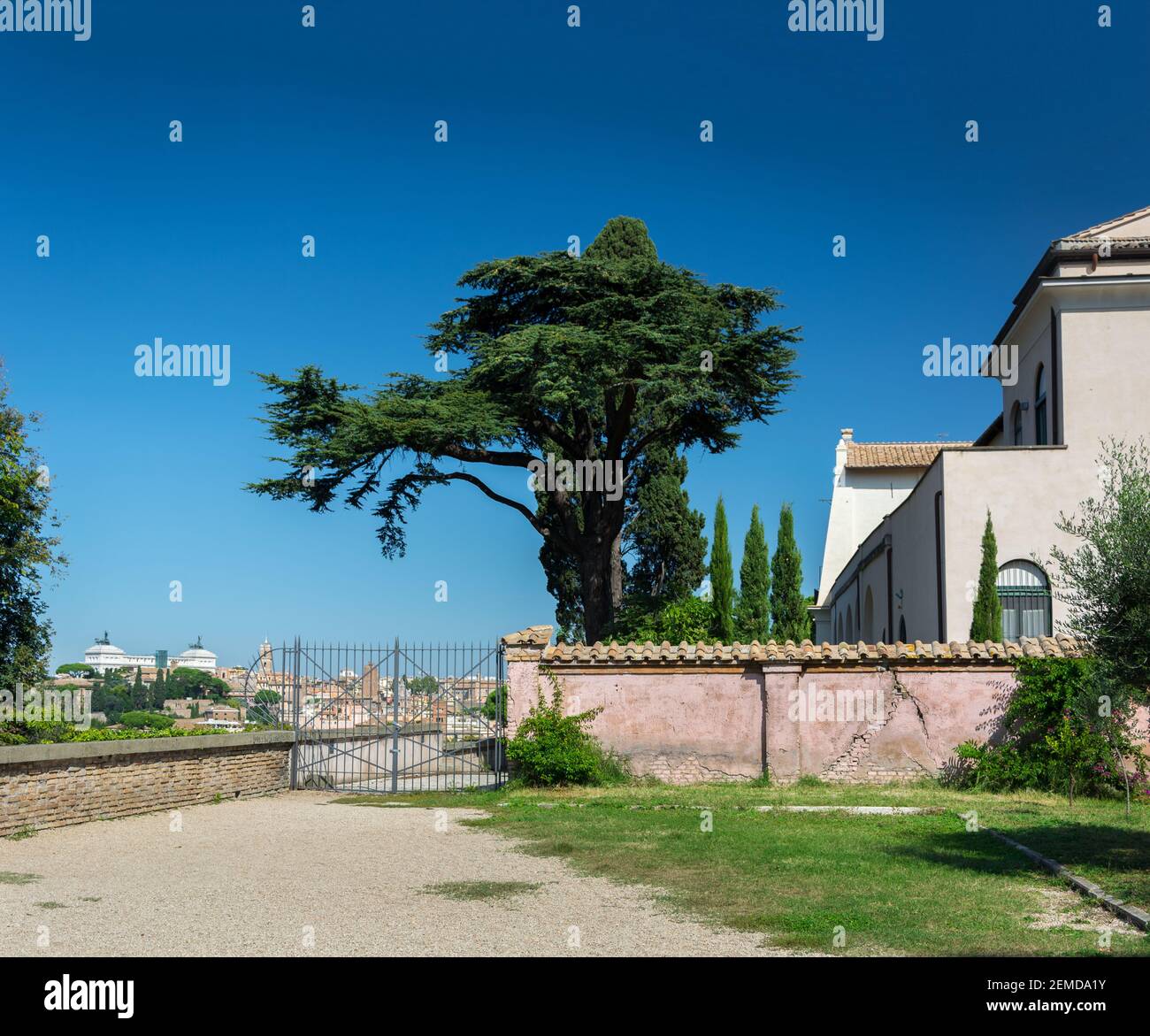 Roma - 03 ottobre 2018: Veduta di Roma dalla Basilica di Santa Sabina all'Aventino Foto Stock