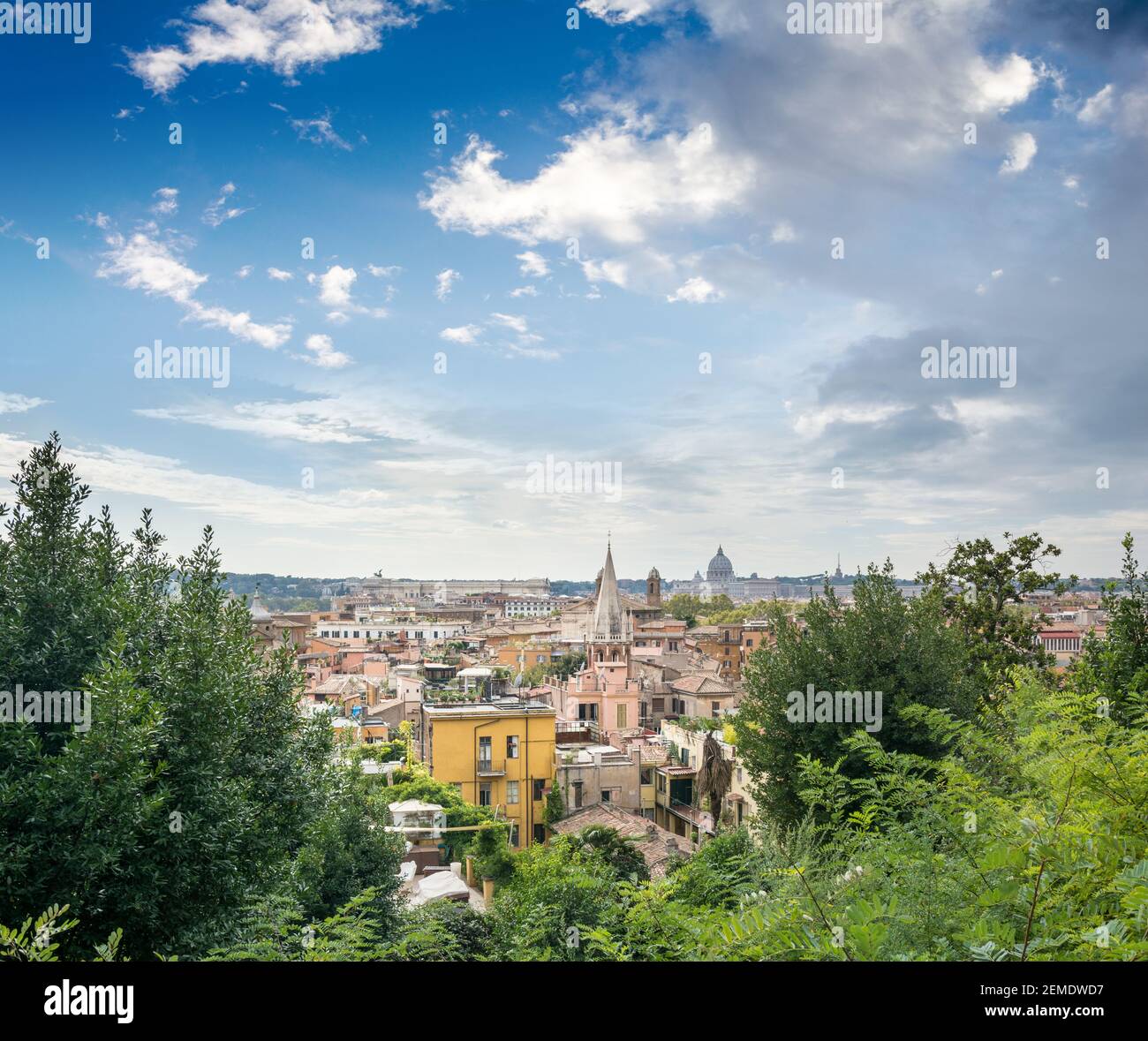 Roma, Italia - 04 ottobre 2018: Splendida vista sui tetti della Città Eterna Foto Stock