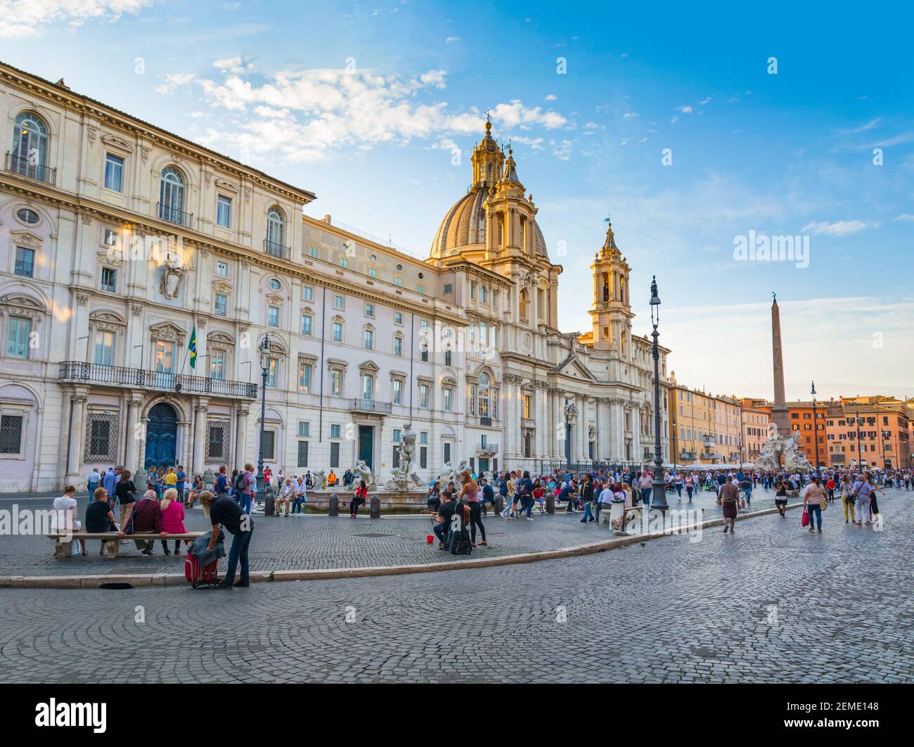 Roma, Italia - 04 ottobre 2018: Piazza Navona si affaccia su Sant'Agnese ad Agone Foto Stock