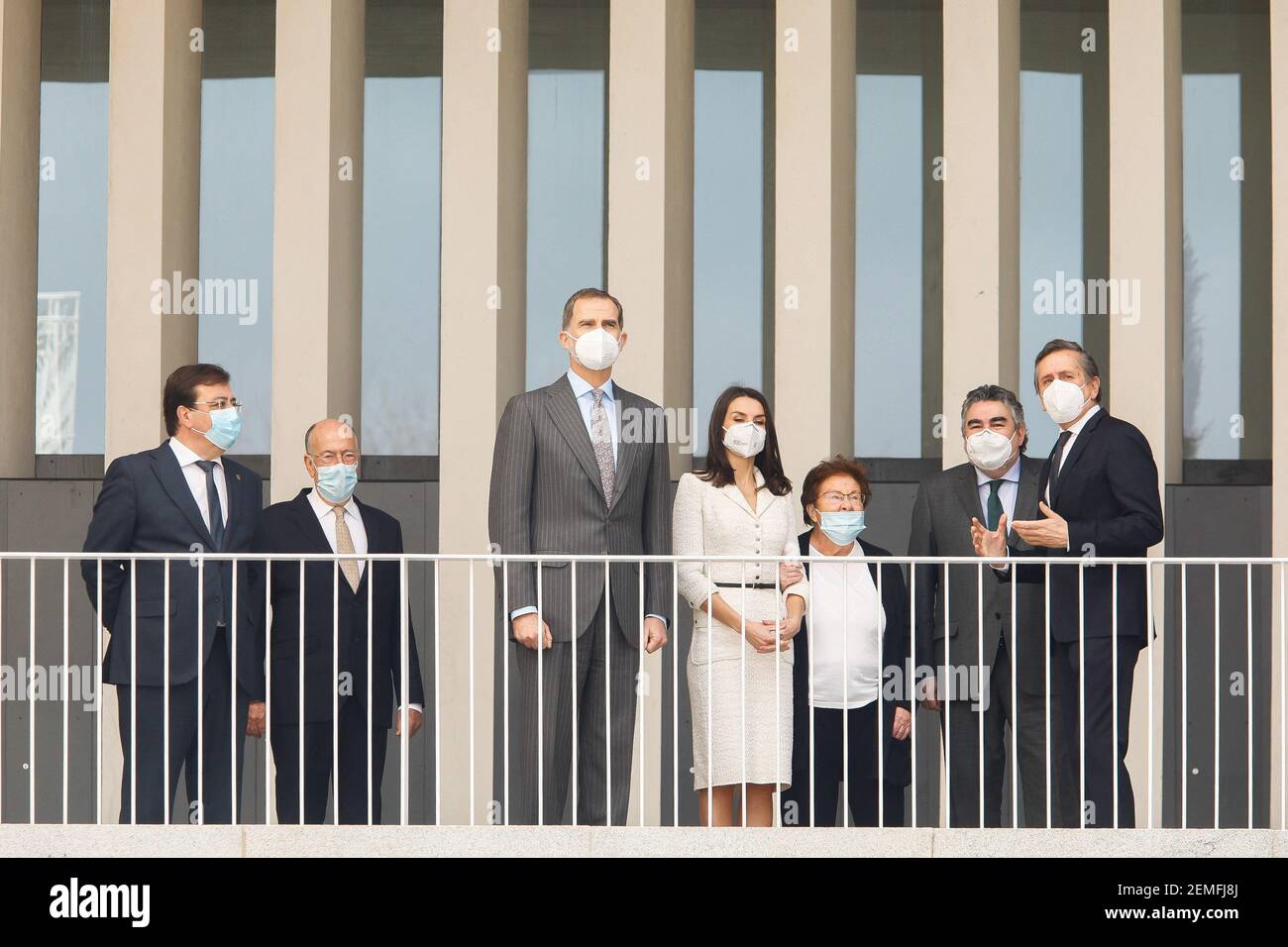 Re Felipe VI e la regina Letizia di Spagna partecipano all'apertura del Museo 'Helga de Alvear' il 25 febbraio 2021 a Caceres, Spagna. Foto di Archie Andrews/ABACAPRESS.COM Foto Stock