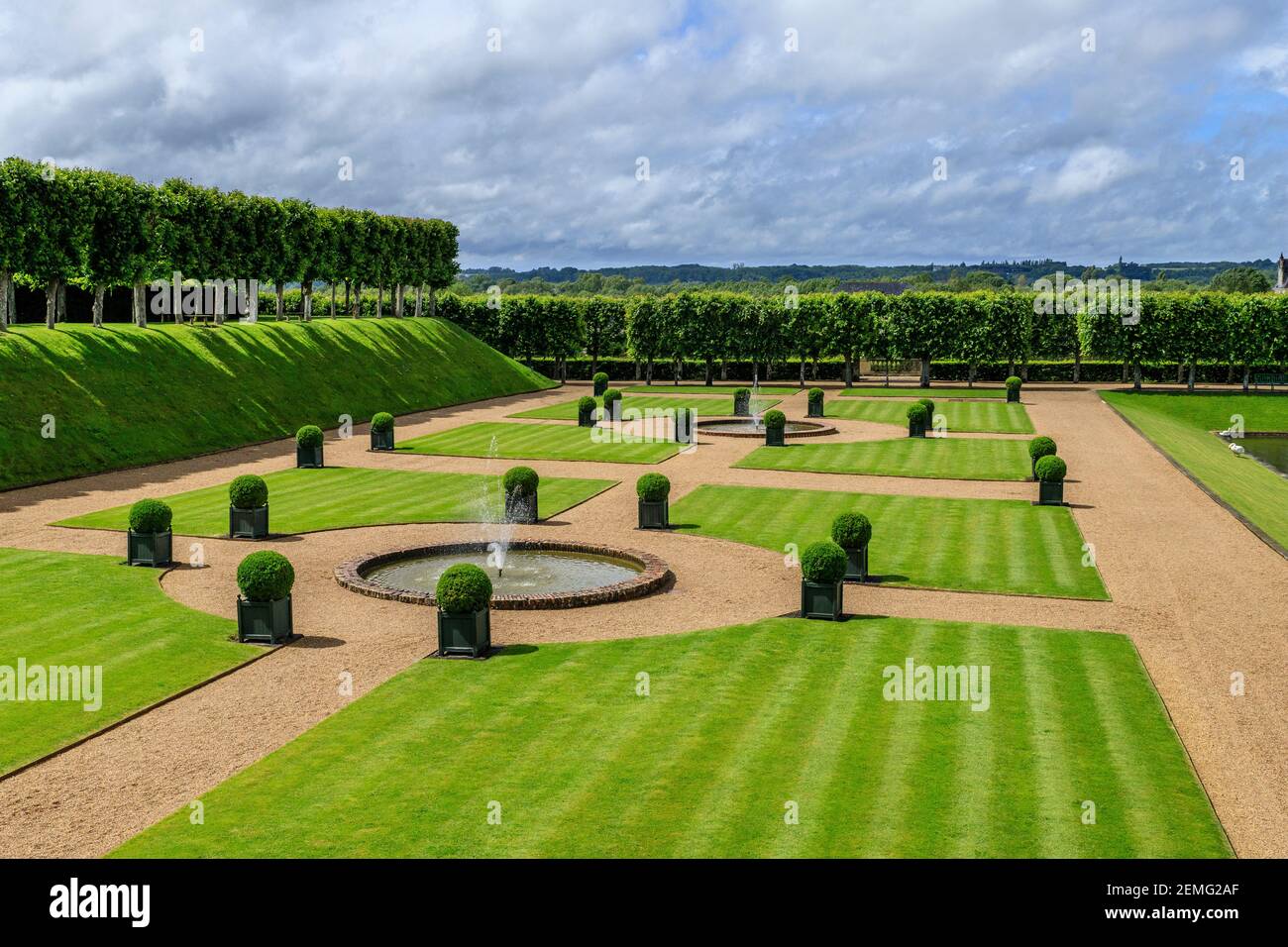 Francia, Indre et Loire, Valle della Loira dichiarata Patrimonio Mondiale dall'UNESCO, il castello e i giardini di Villandry, il Jardin d'Eau (giardino d'acqua) // F Foto Stock