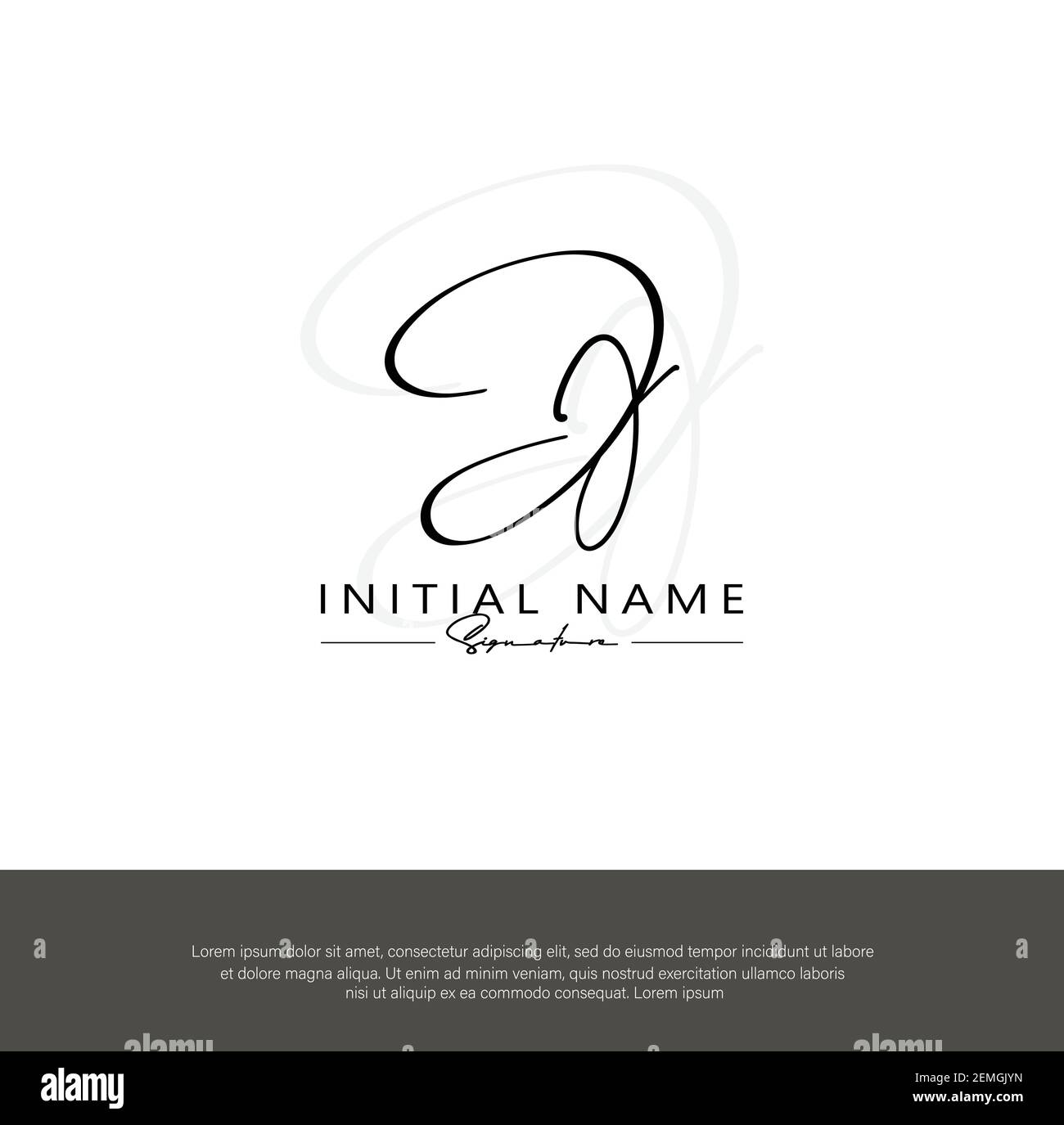 J JJ JJ scrittura a mano della lettera iniziale e logo della firma. Beauty Vector primo logo .Moda, boutique, floreale e botanico Illustrazione Vettoriale