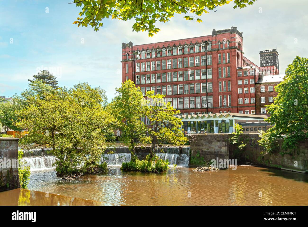 Belper North Mill è uno dei Derwent Valley Mills, Derbshire, Inghilterra, Regno Unito Foto Stock