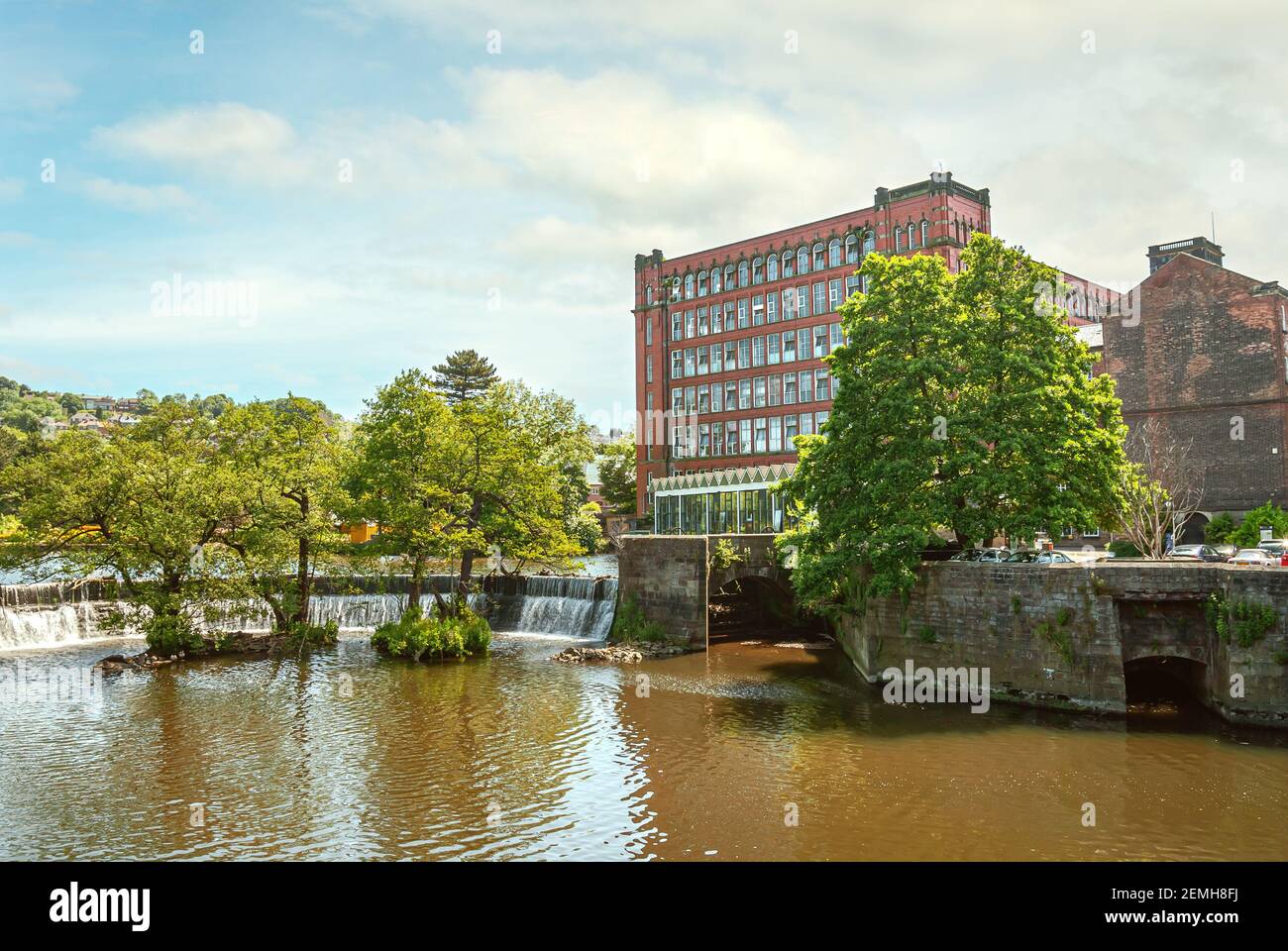 Belper North Mill è uno dei Derwent Valley Mills, Derbshire, Inghilterra, Regno Unito Foto Stock