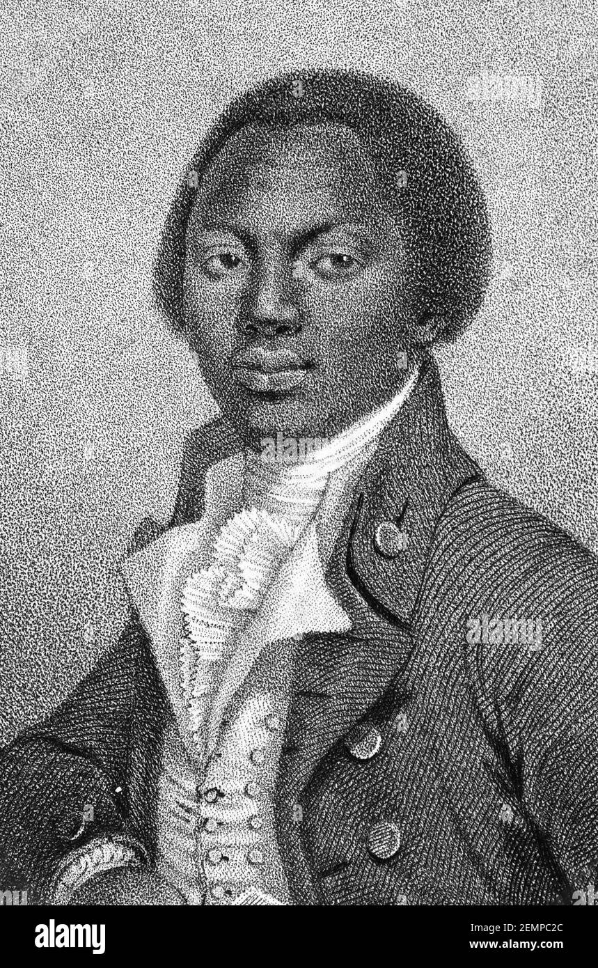 Olaudah Equiano. Ritratto dello scrittore e abolizionista, conosciuto per la maggior parte della sua vita come Gustavus vassa (c.. 1745-1797), dal frontespizio della sua autobiografia. Foto Stock