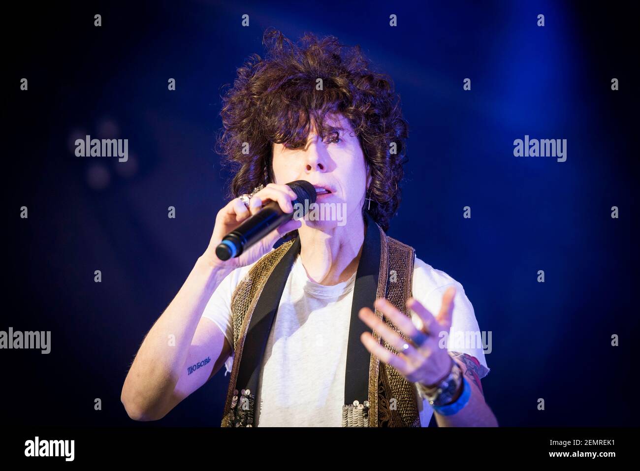 LP si esibisce dal vivo sul palco come parte della Summer Series 2018 alla Somerset House, Londra. Data immagine: Martedì 10 luglio 2018. Il credito fotografico dovrebbe essere: David Jensen Foto Stock