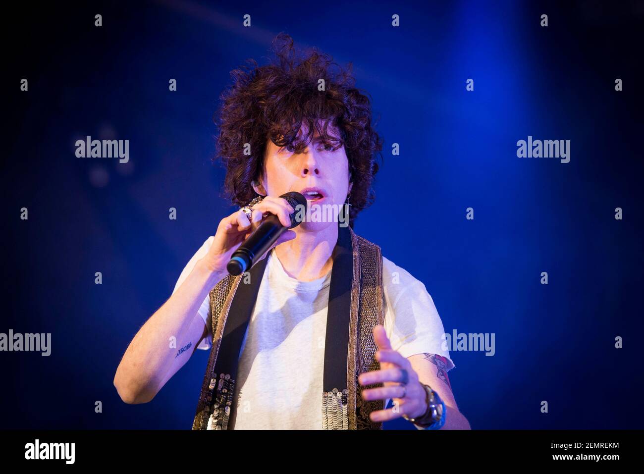 LP si esibisce dal vivo sul palco come parte della Summer Series 2018 alla Somerset House, Londra. Data immagine: Martedì 10 luglio 2018. Il credito fotografico dovrebbe essere: David Jensen Foto Stock