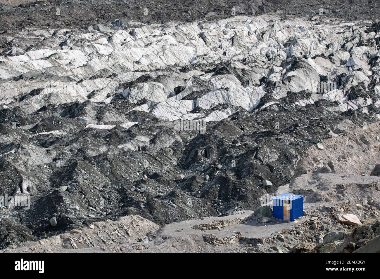 Ghiacciaio di Hopar Karakorum Pakistan settentrionale Foto Stock