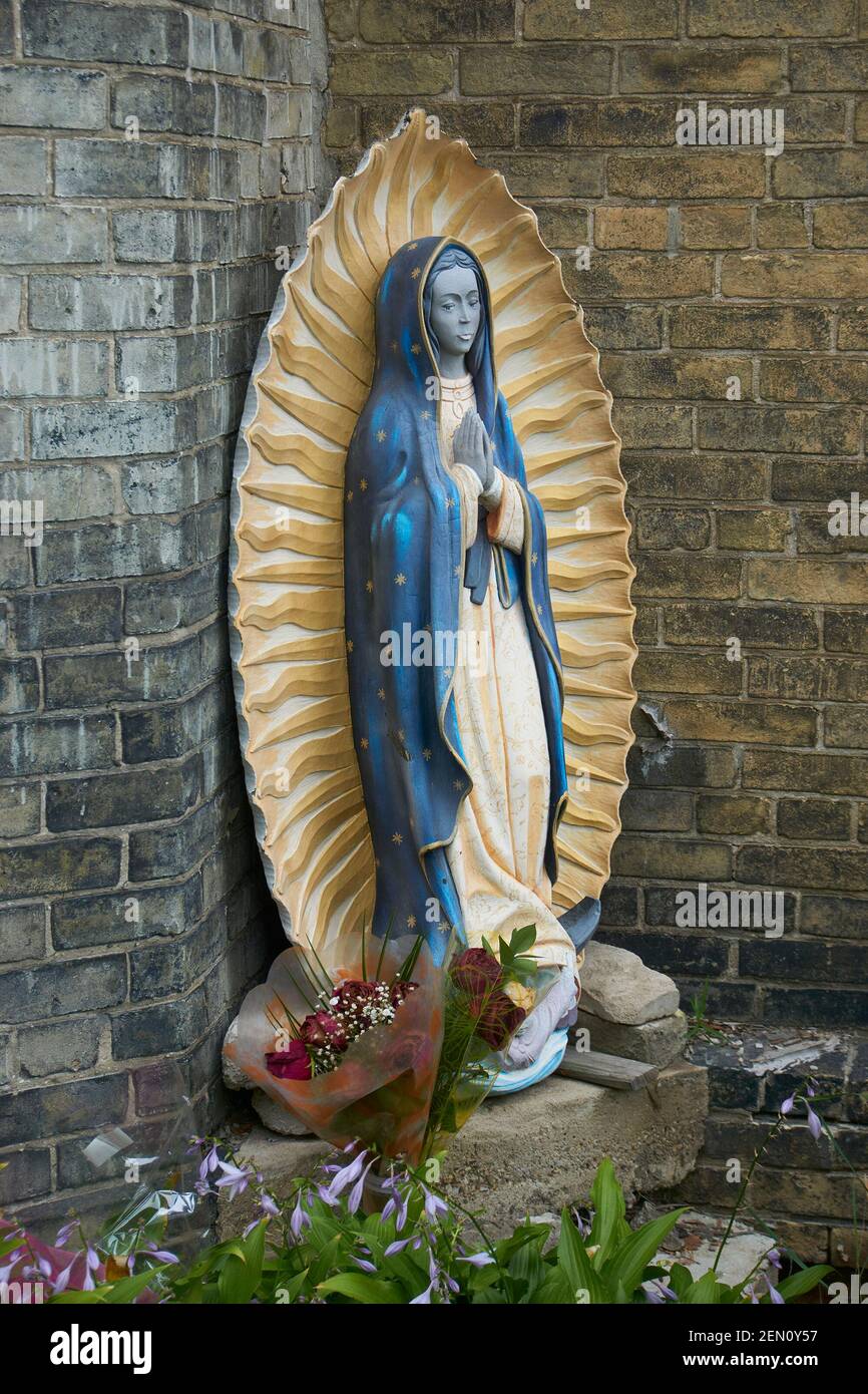 Statua della Vergine Madre o nostra Signora di Guadalupe. Foto Stock