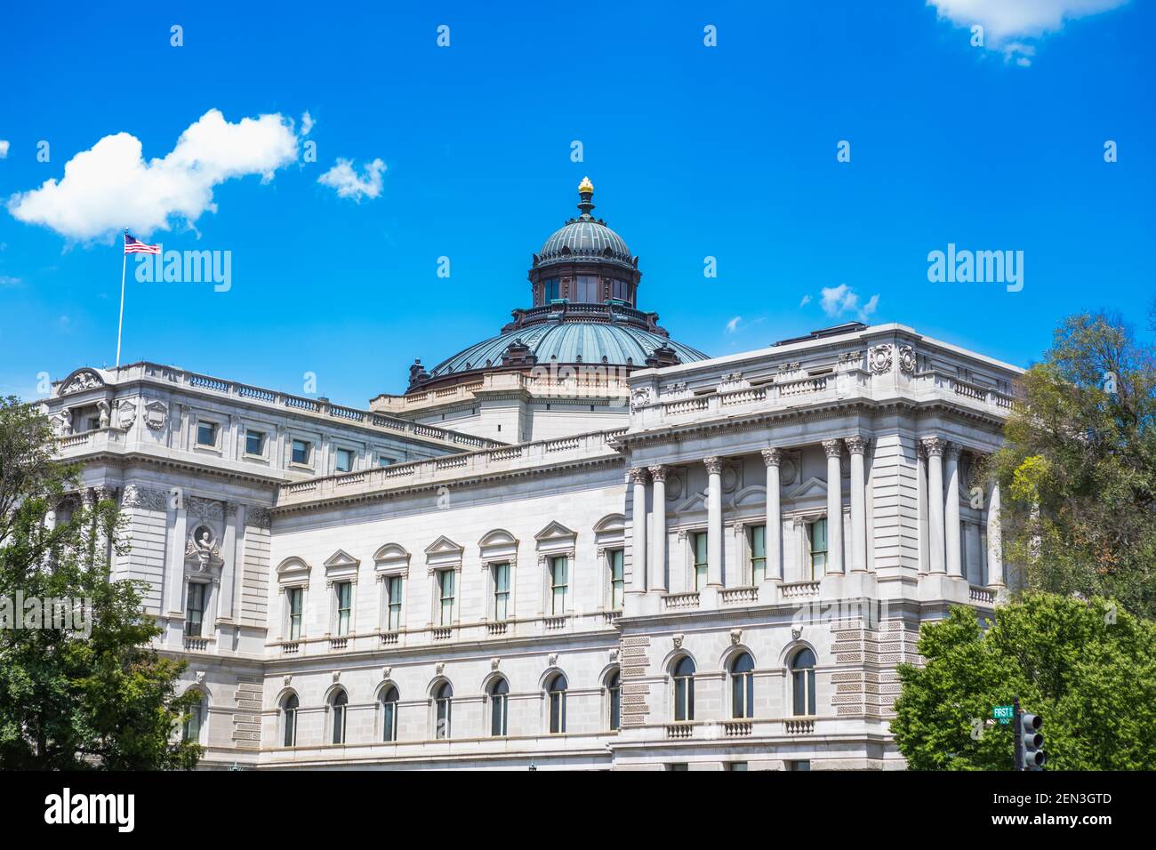 Esterno della Biblioteca del Congresso Thomas Jefferson Building su Capitol Hill a Washington, DC Foto Stock