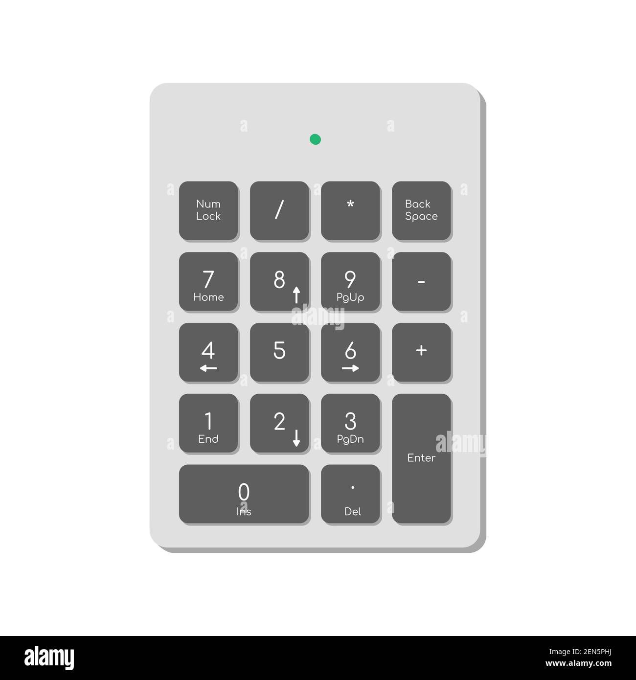 Tastiera digitale wireless per computer completa di numeri, tasti funzione  e indicatore di alimentazione. Un'immagine moderna di una tastiera per  computer. Vettore piatto Immagine e Vettoriale - Alamy