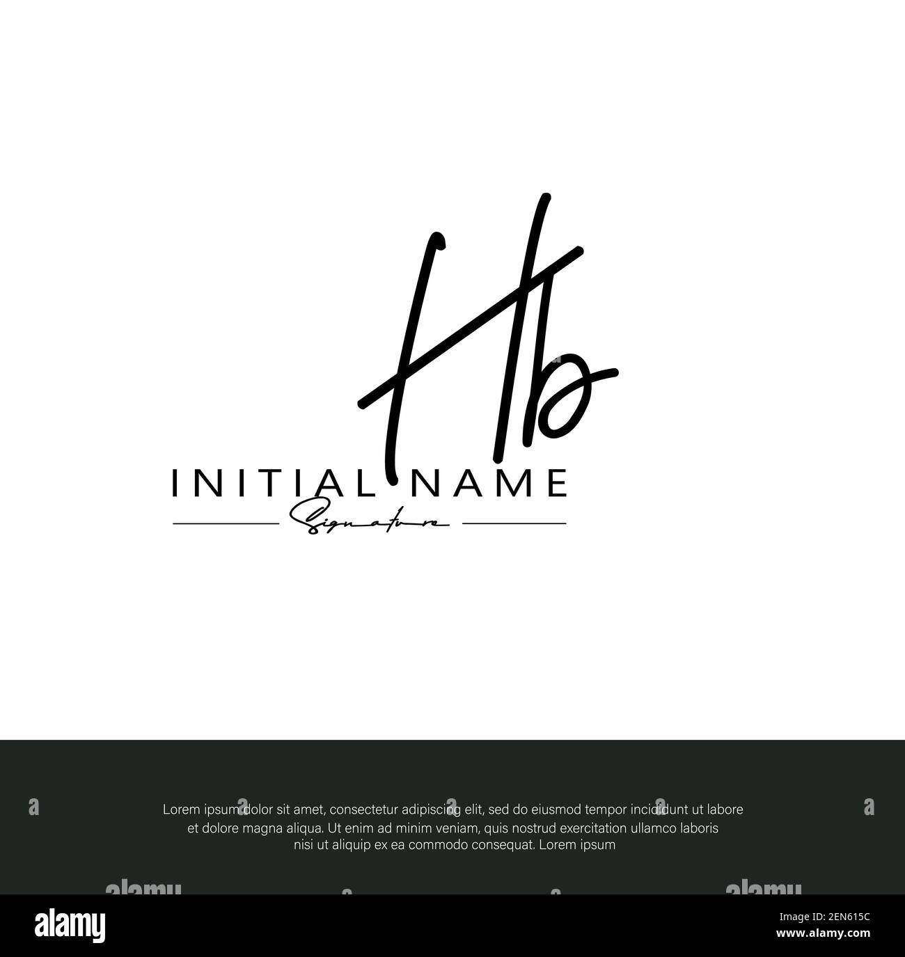 H B HB scrittura a mano della lettera iniziale e logo della firma. Beauty Vector primo logo .Moda, boutique, floreale e botanico Illustrazione Vettoriale