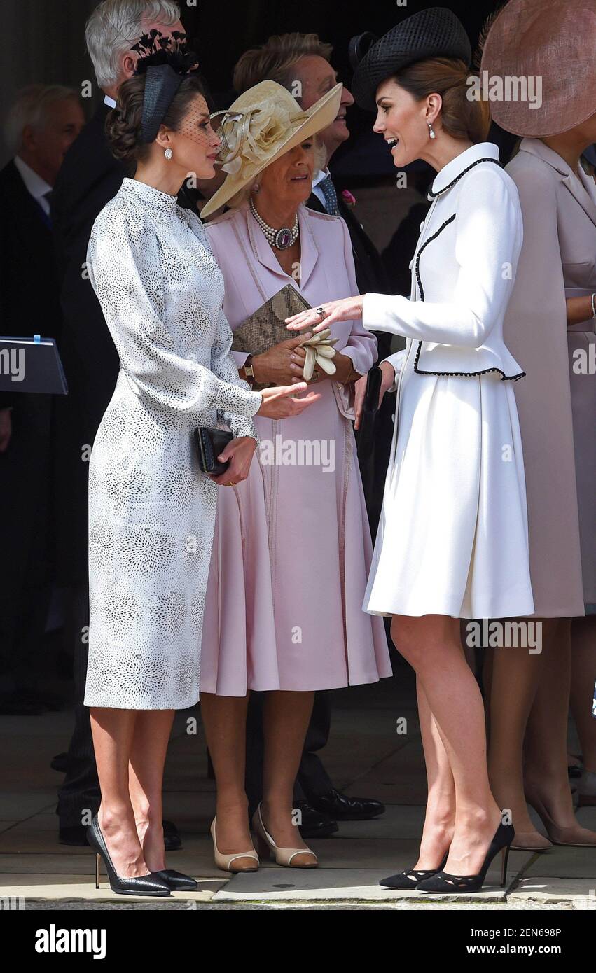 17 06 2019 Inghilterra Regina Letizia caterina e Camilla durante la cerimonia dell Ordine Most Noble del Garter Orde van de Kouseband presso la Cappella di San Giorgio al Castello di Windsor a Windsor...