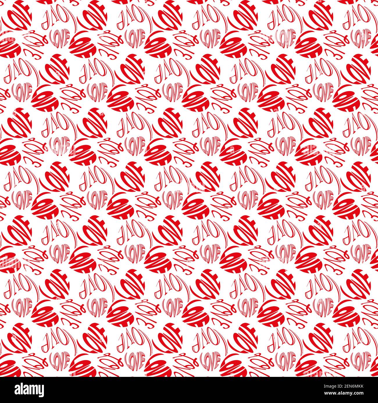 I messaggi di testo Love Hearts sono un modello senza soluzione di continuità Illustrazione Vettoriale