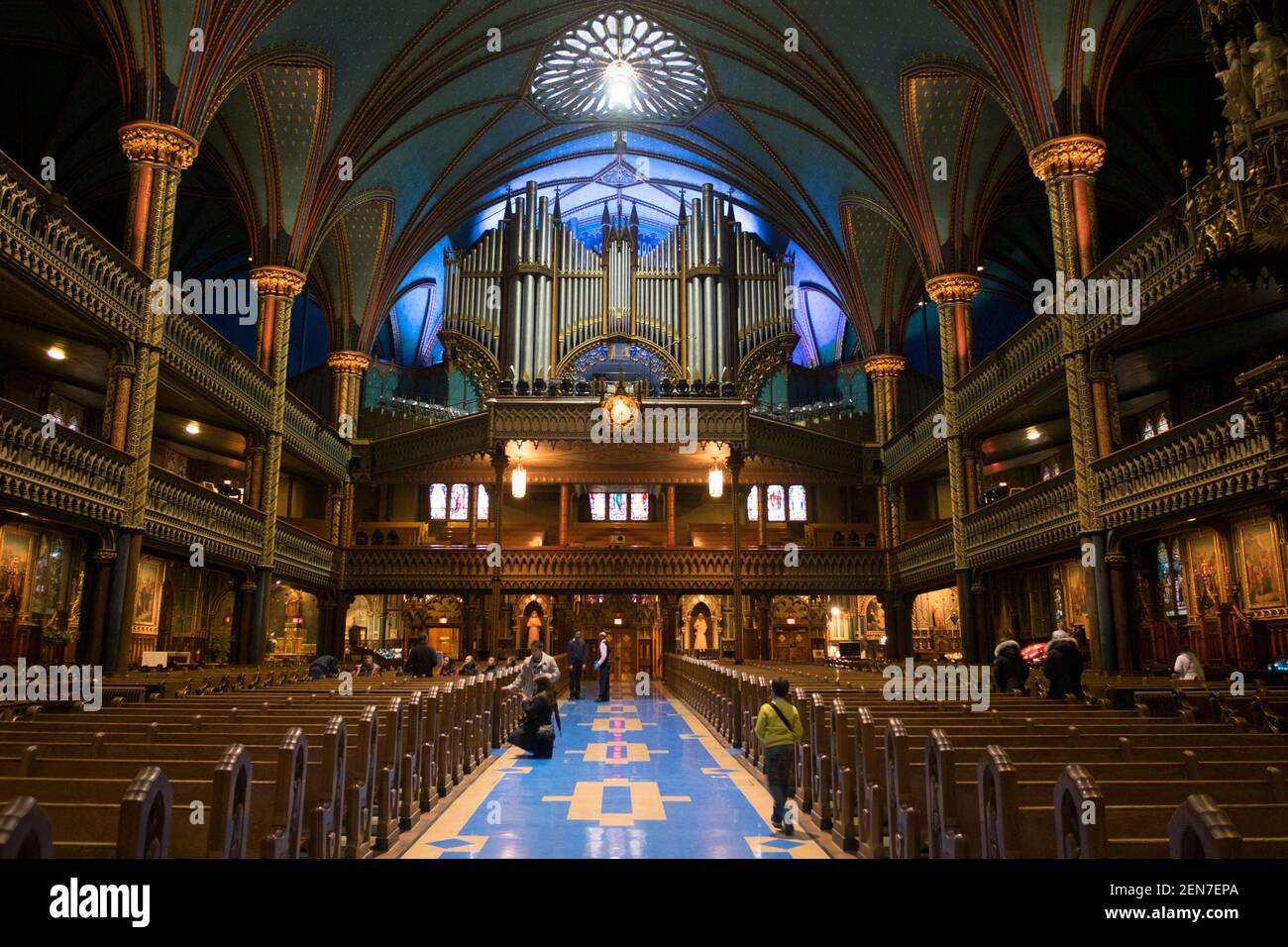 Basilica di Notre-Dame a Montreal, Quebec Foto Stock