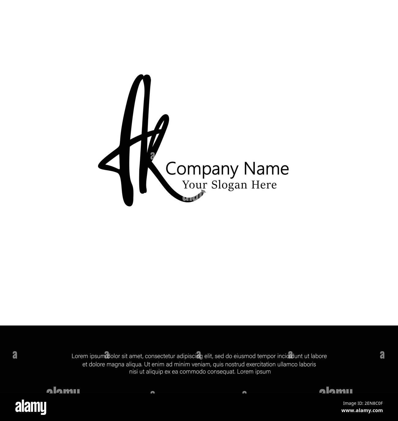 F K FK scrittura della lettera iniziale e logo della firma. Beauty Vector primo logo .Moda, boutique, floreale e botanico Illustrazione Vettoriale