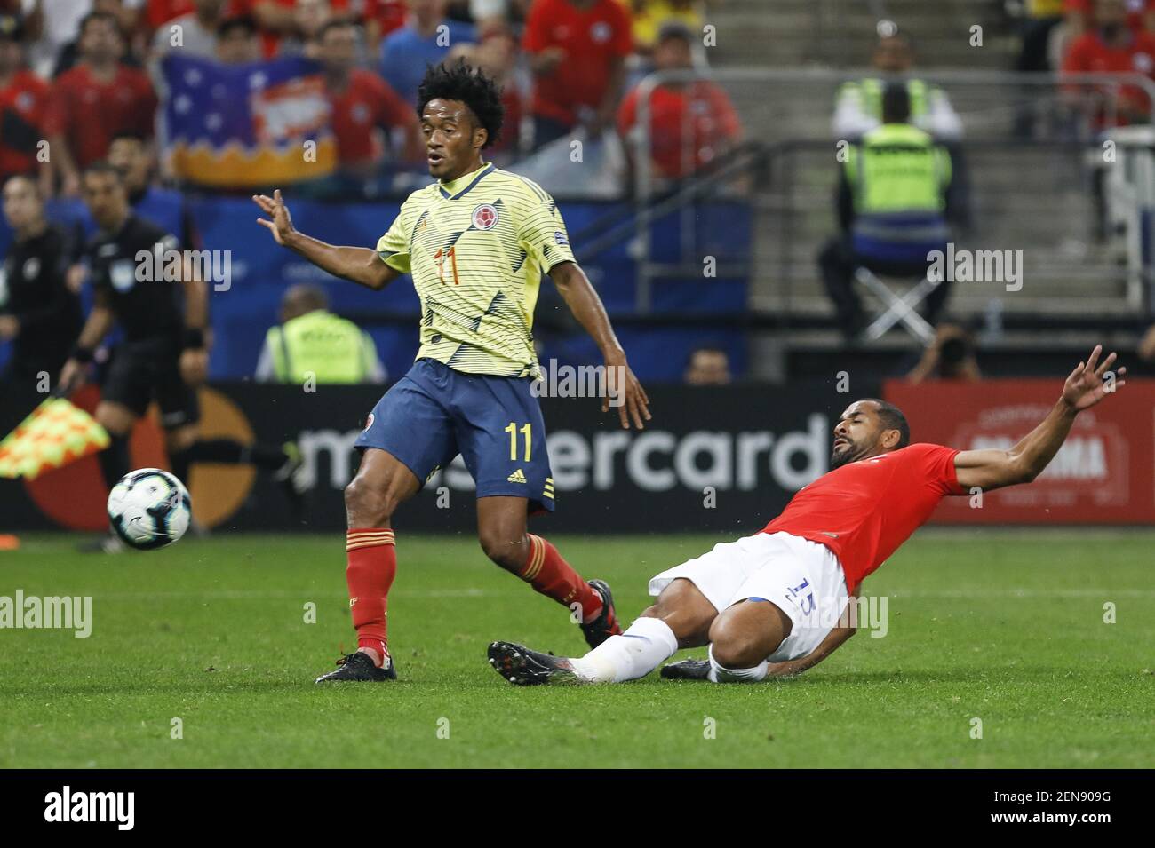 SÃO PAULO, SP - 28.06.2019: COLOMBIA VS. CILE - Squad nel corso di una partita tra Colombia e Cile, valida per i quarti di finale della Copa América 2019, che si svolge questo Venerdì (28) presso la Corinthians Arena di São Paulo, SP. (Foto: Ricardo Moreira/Fotoarena/Sipa USA) Foto Stock