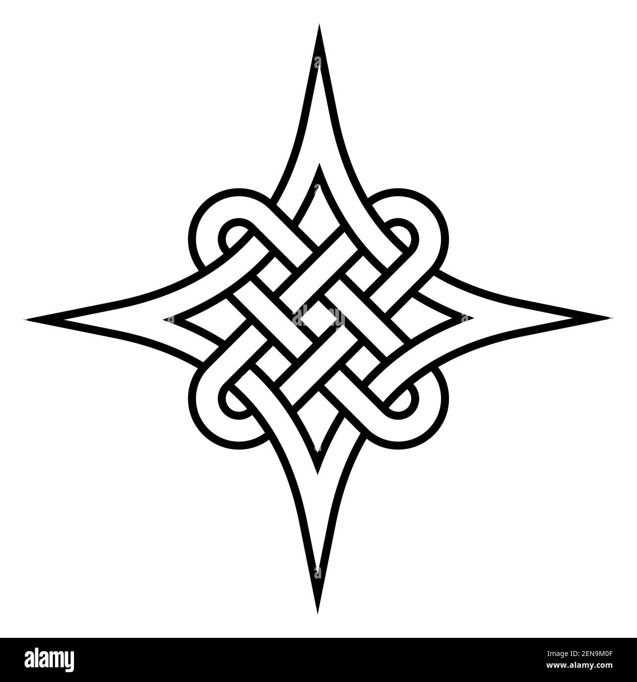 Nodo quaternario celtico dell'eternità, simbolo di modello celtico vettoriale stretta connessione e amore eterno Illustrazione Vettoriale